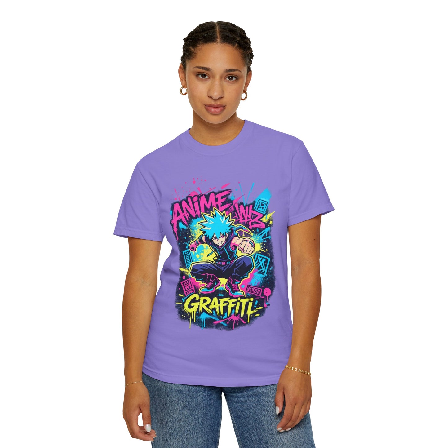 Anime Graffiti T-Shirt — Neon Street Art Skate Anime Design