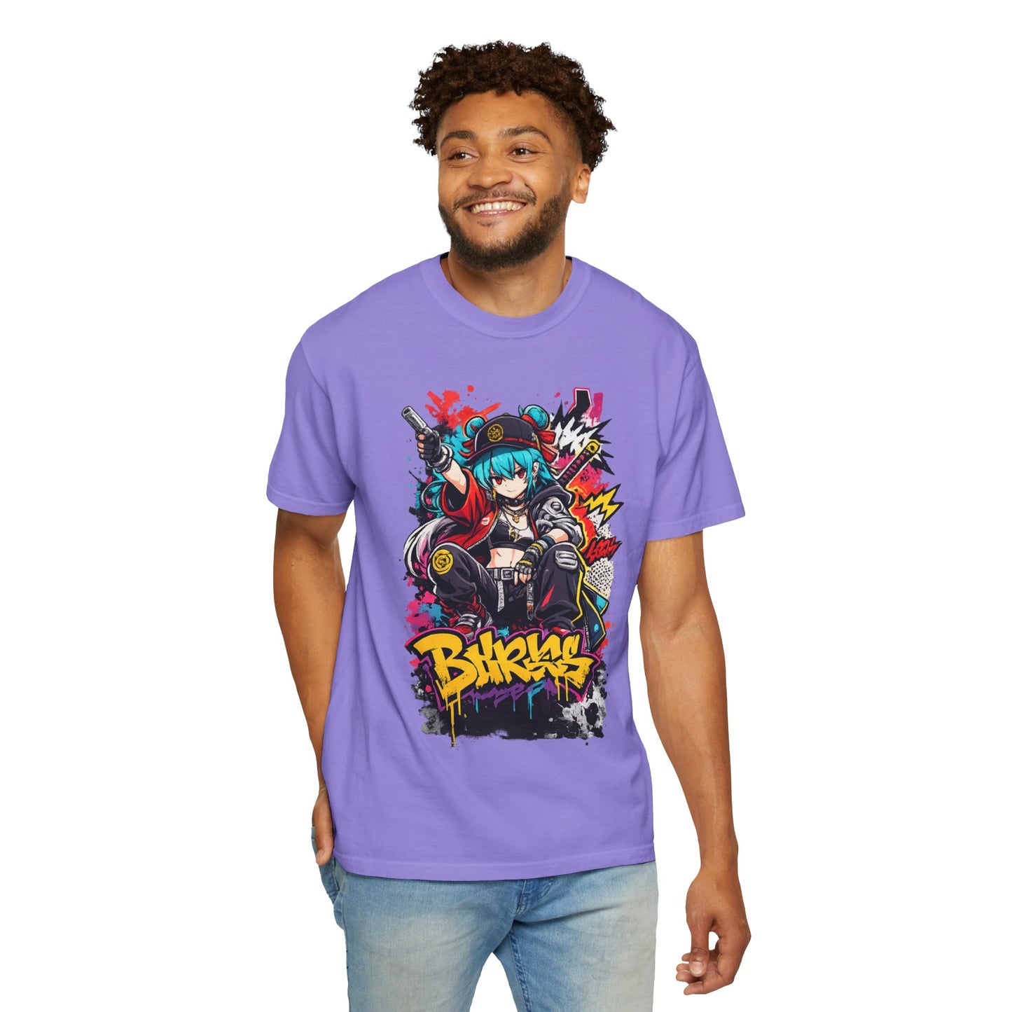Graffiti Oni Streetwear T-Shirt — 'Bikrus' Anime Urban Graphic Tee