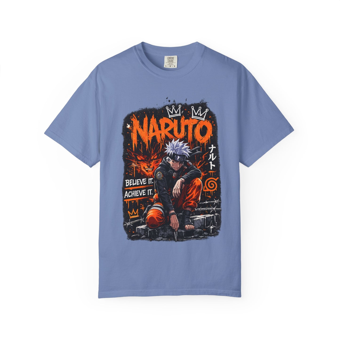 Anime Graphic T-Shirt - "Believe It, Achieve It" Naruto Streetwear Tee