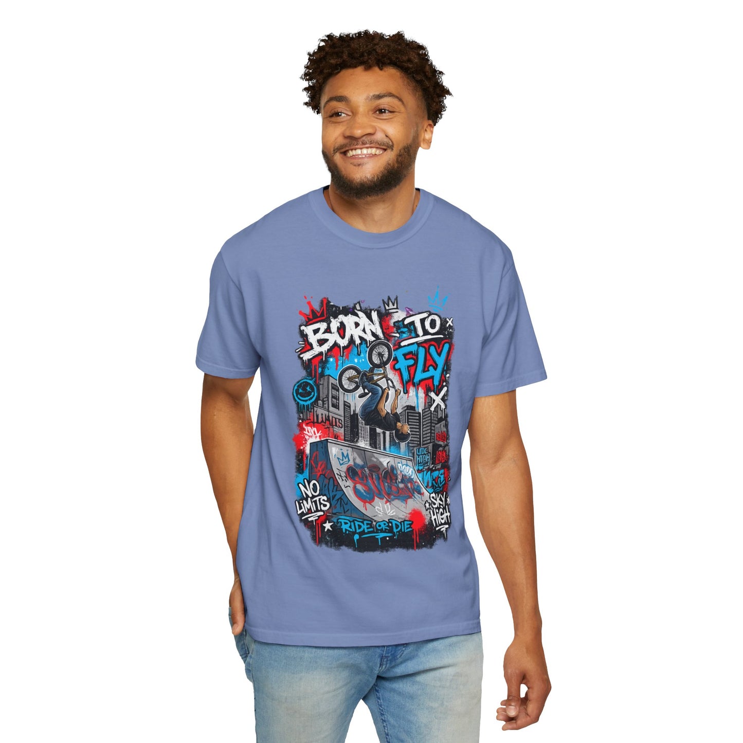 Born to Fly BMX Graffiti T-Shirt | Skate Bike Street Art Tee
