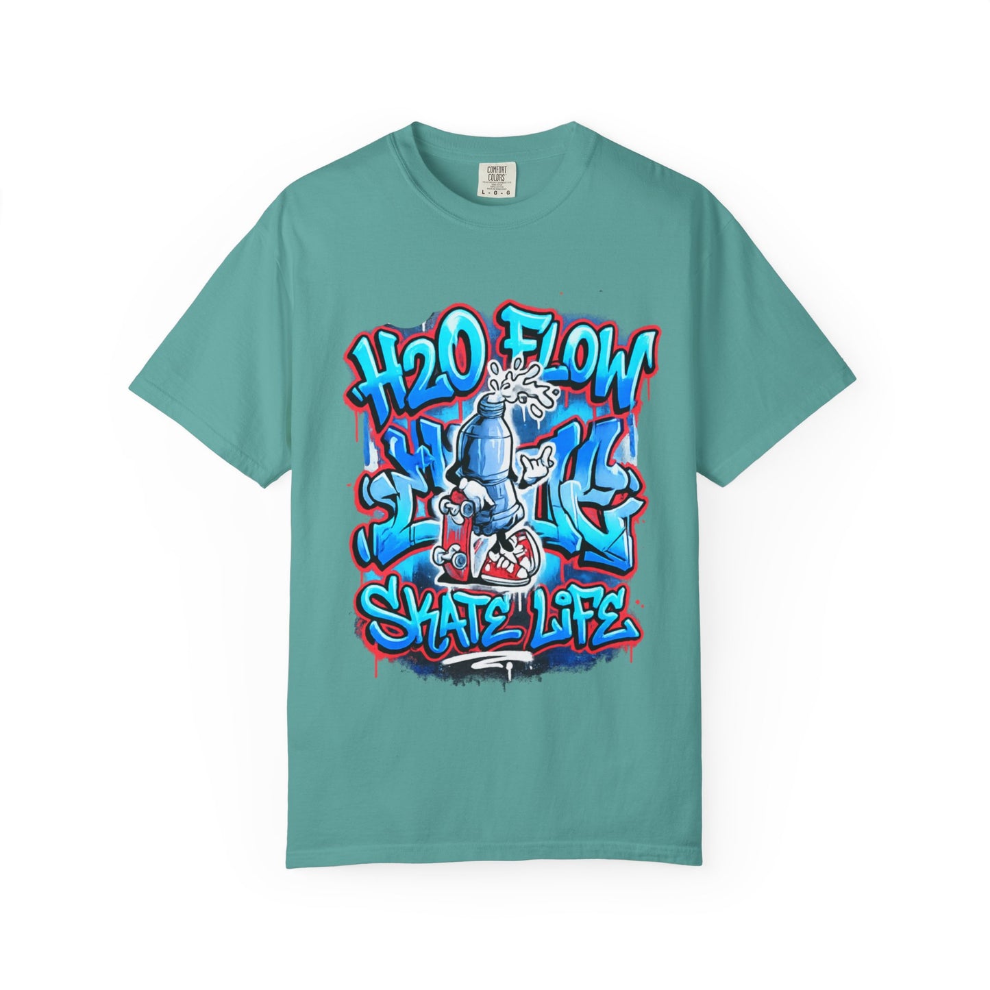 H2O Flow Skate Life T-Shirt | Graffiti Soda Can Skateboard Design