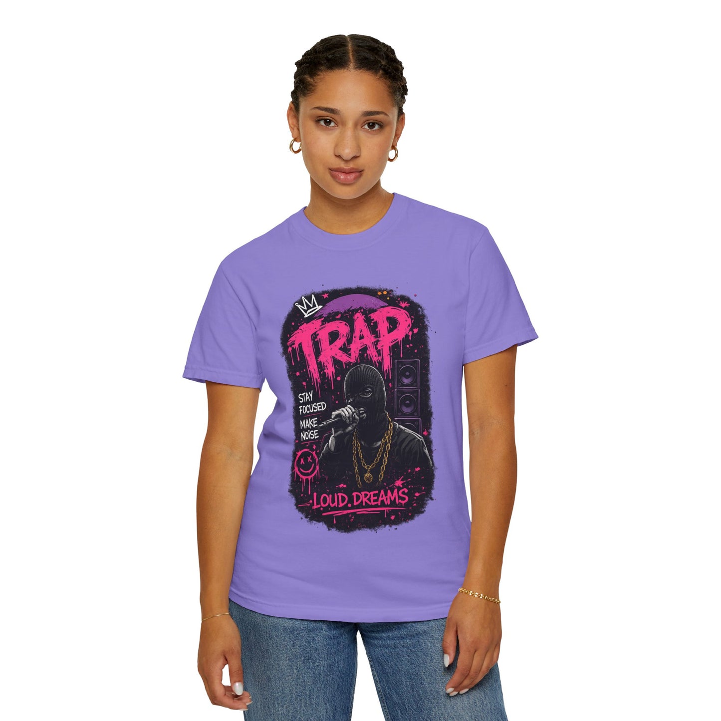 Trap Music T-Shirt — "Stay Focused Make Noise" Loud Dreams Graphic Tee