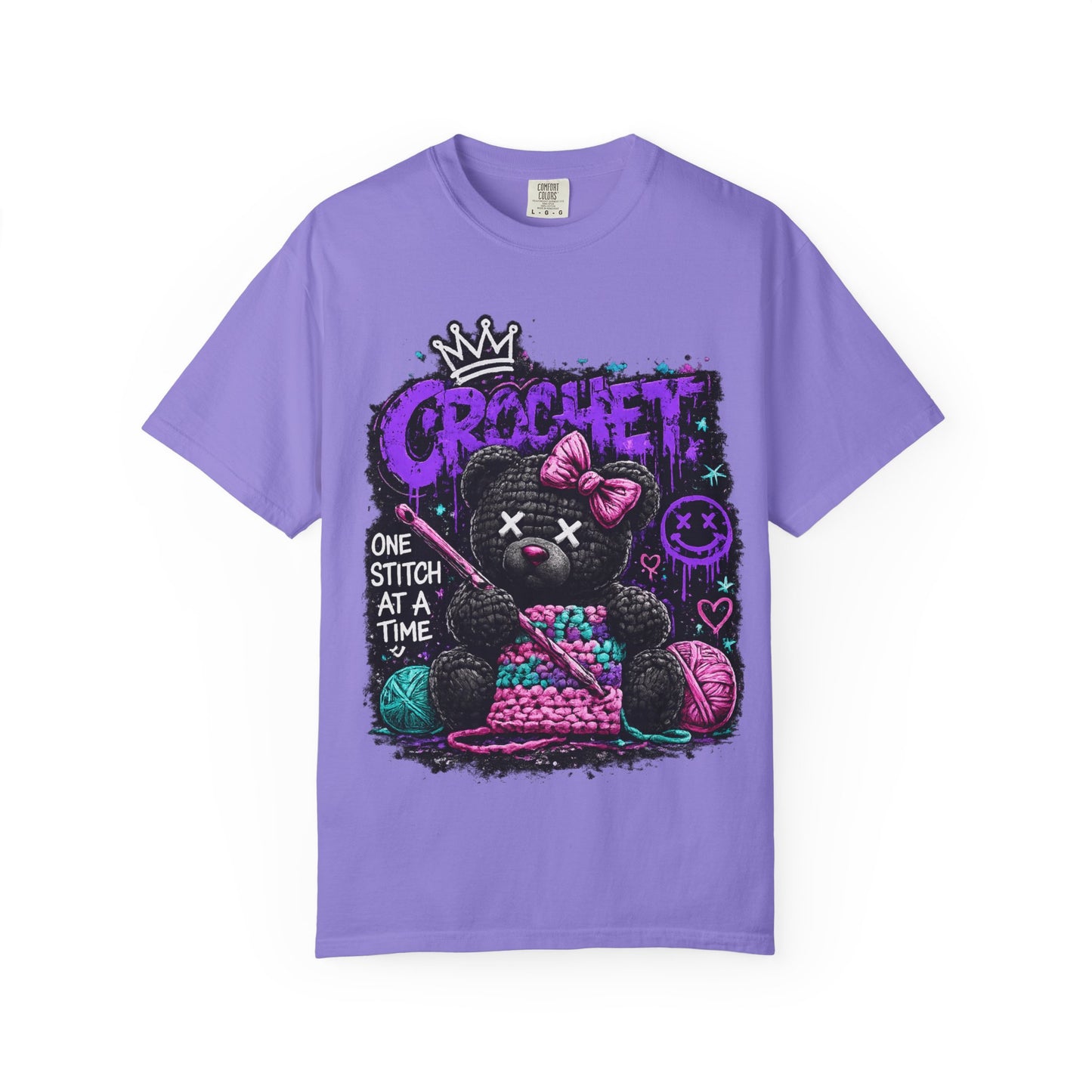 Crochet Voodoo Bear T-Shirt — "One Stitch at a Time" Crochet Graphic Tee