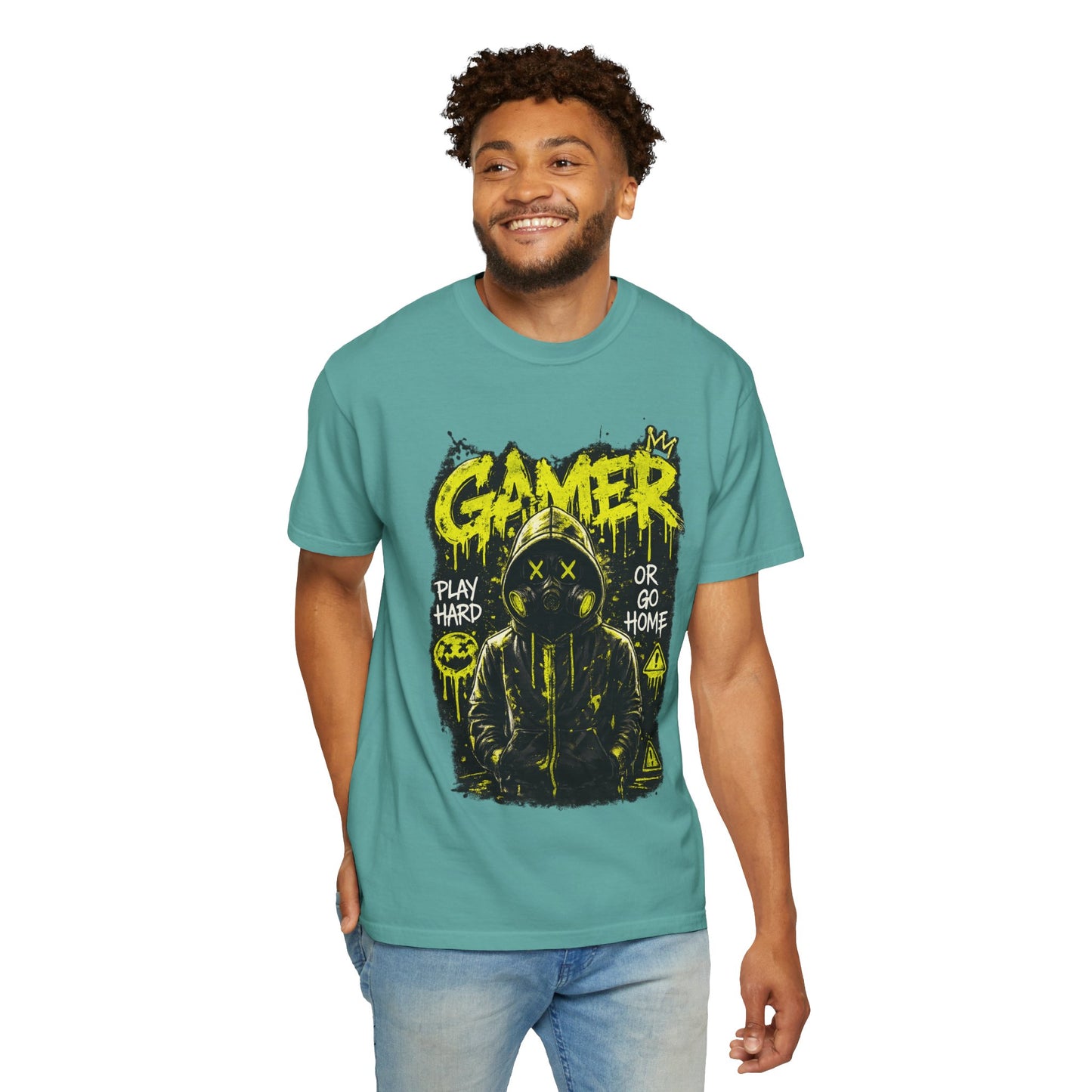 Gamer Graphic T-Shirt — "Play Hard or Go Home" Neon Streetwear