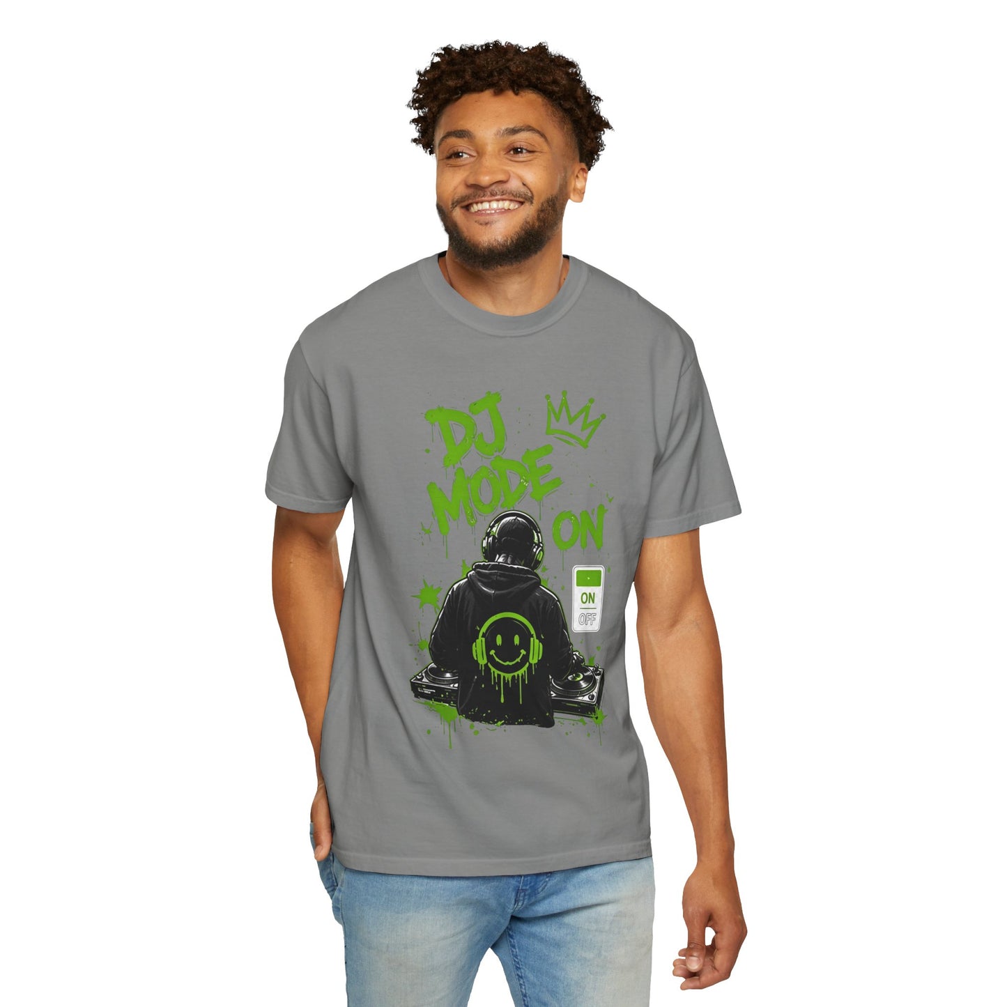 DJ Mode On T-Shirt — Neon Green DJ Graphic Tee