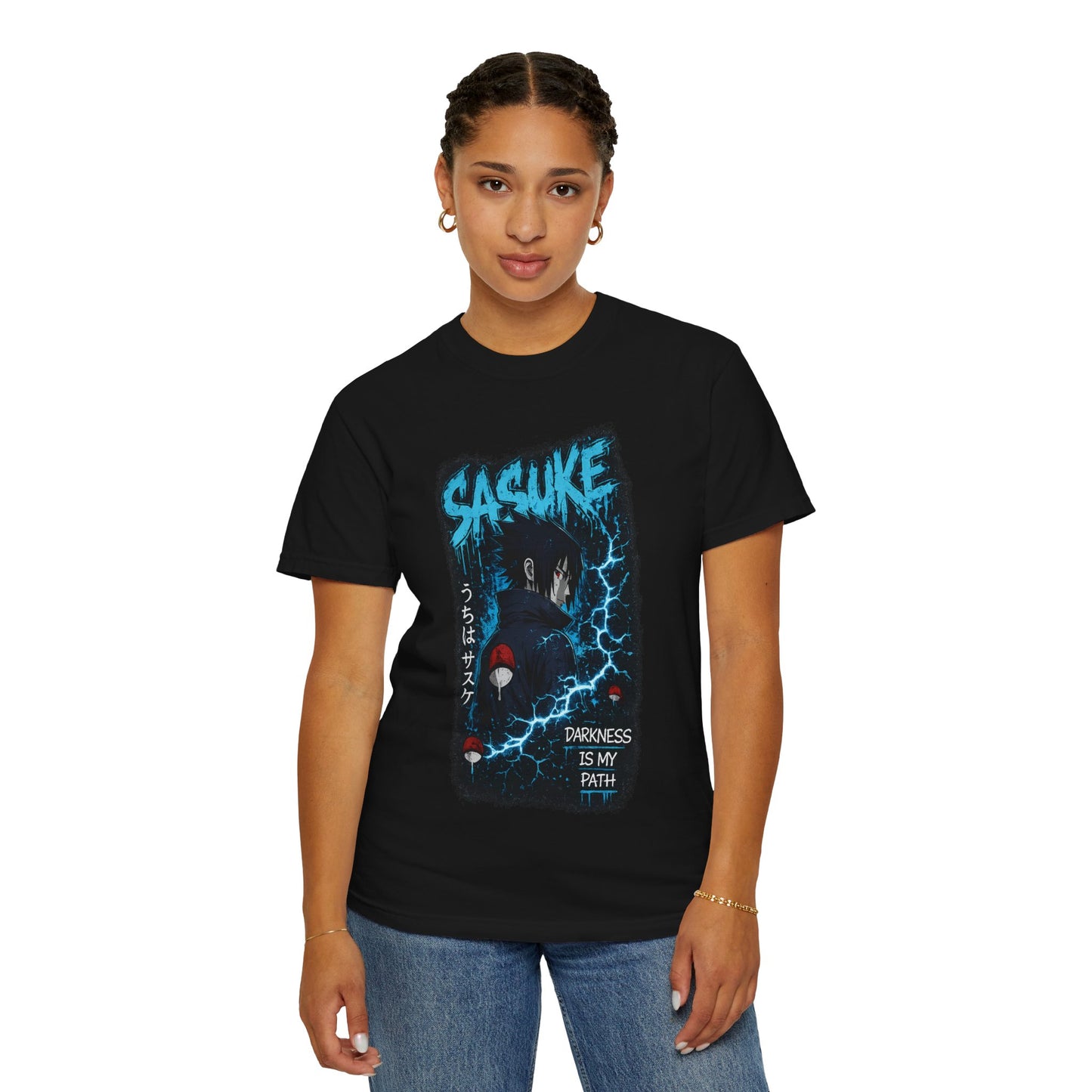 Sasuke Anime T-Shirt — "Darkness Is My Path" Graphic Tee