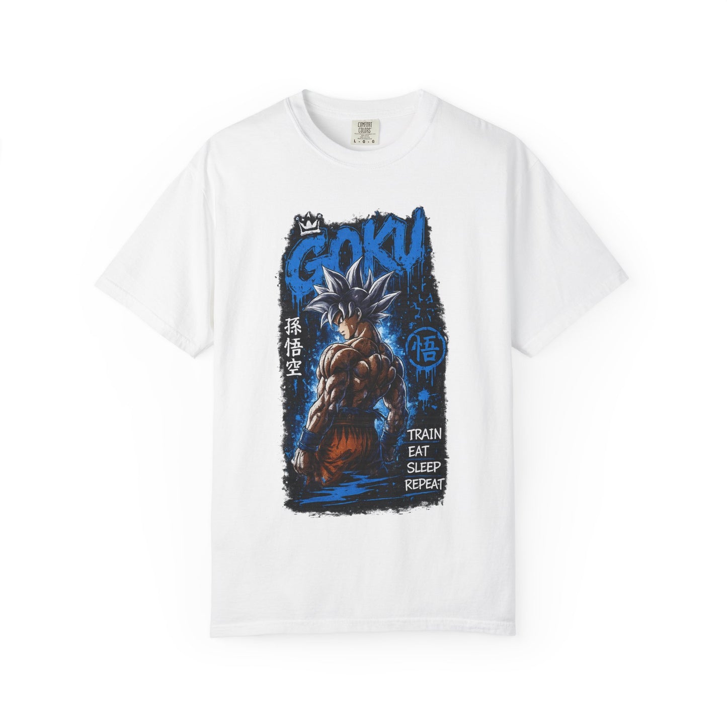 Goku Graphic T-Shirt — "Train Eat Sleep Repeat" Anime Tee