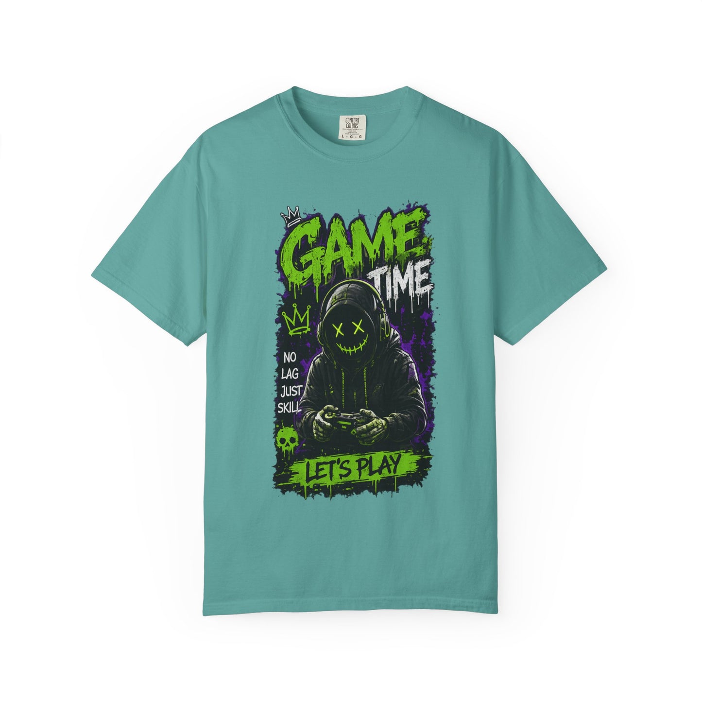Gaming Graphic T-Shirt — "Game Time: Let’s Play" Neon Gamer Tee