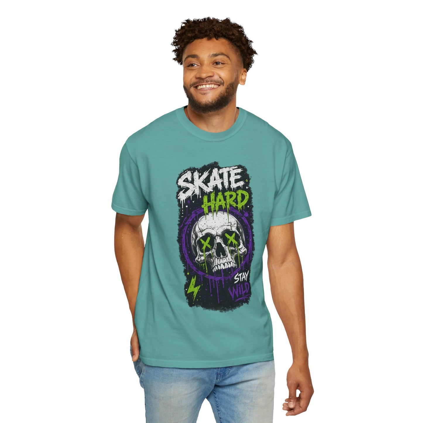 Skate Hard Skull T-Shirt — Stay Wild Graphic Tee