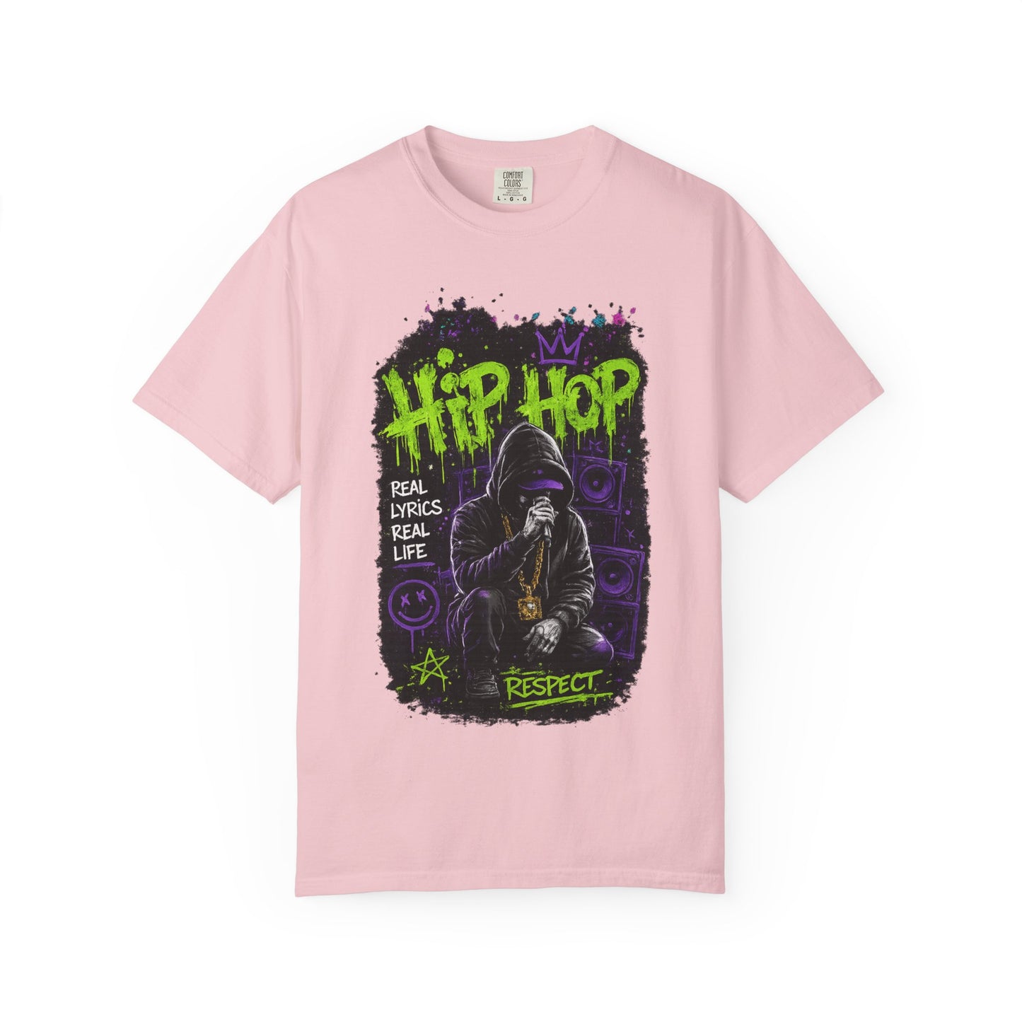 Hip Hop Respect T-Shirt — Graffiti Rap Streetwear Tee ("Real Lyrics Real Life")