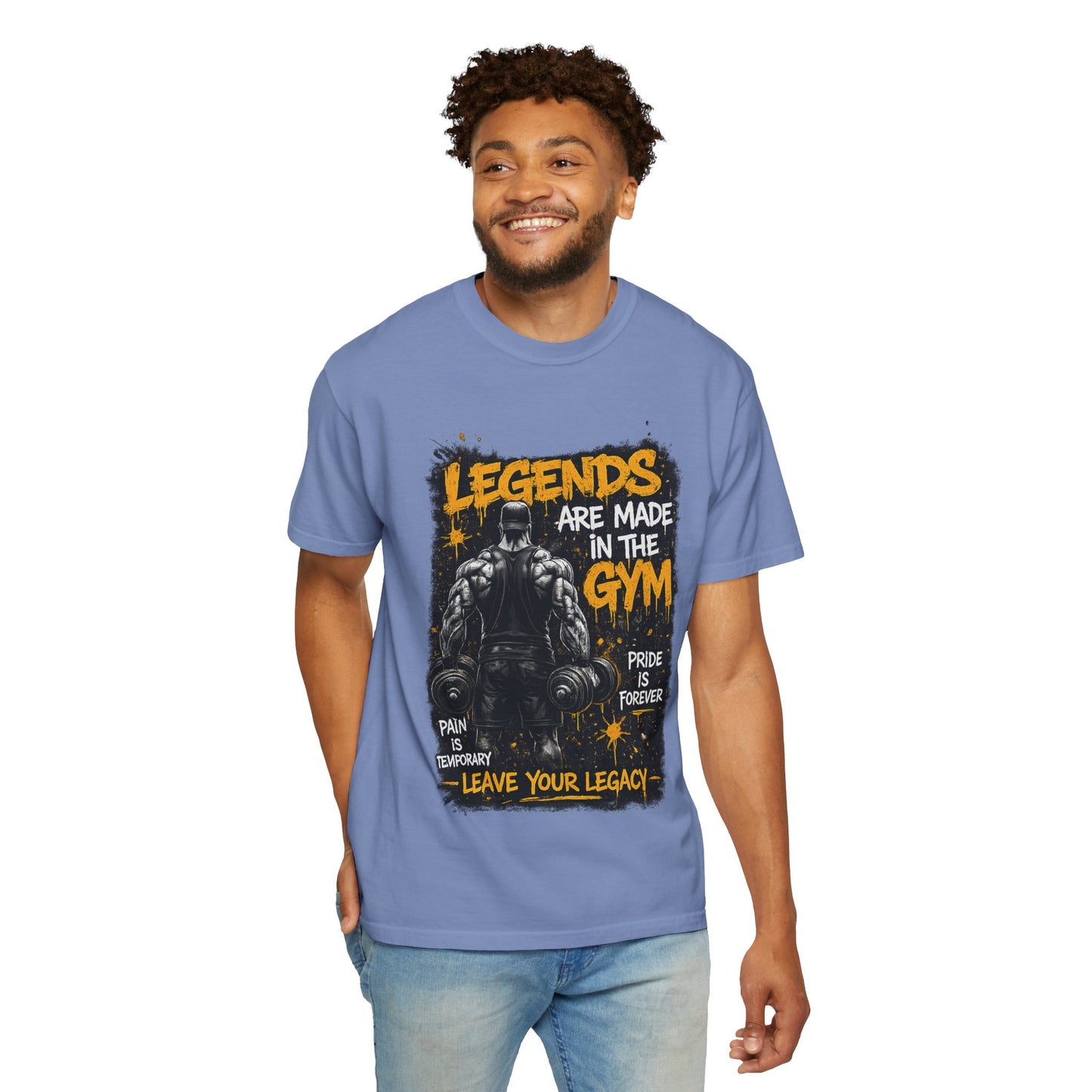 Legends Are Made in the Gym T-Shirt — Motivational Weightlifting Tee