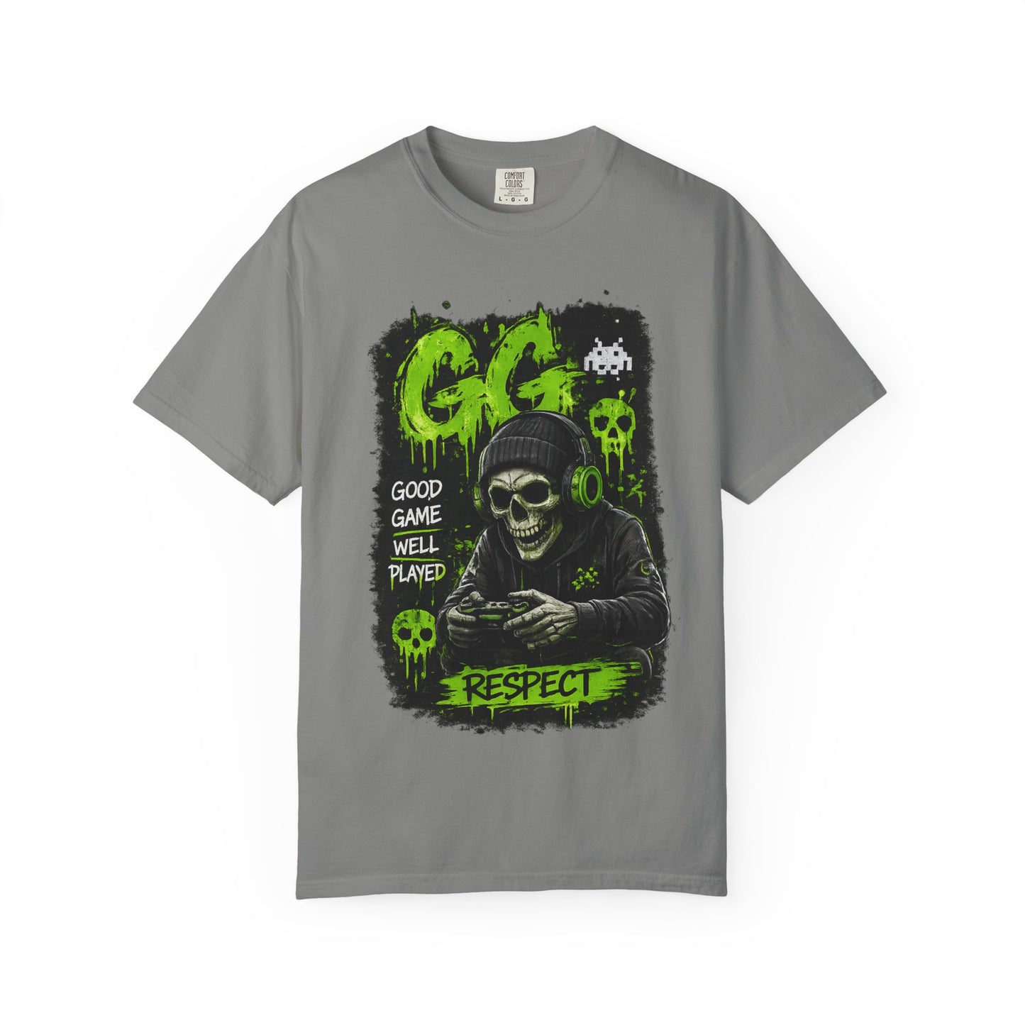 GG Respect Skull Gaming T-Shirt — "Good Game, Well Played" Graphic Tee