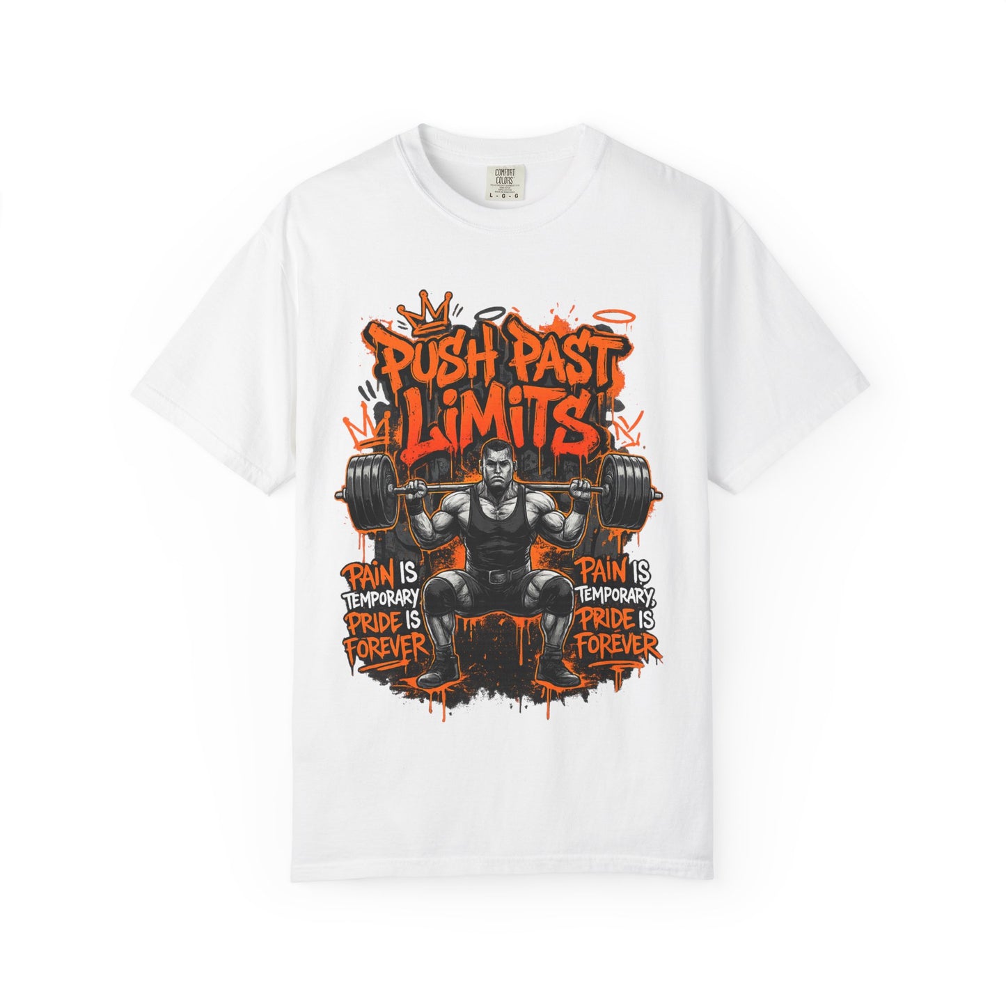 Push Past Limits weightlifting graphic tee | Motivational gym shirt