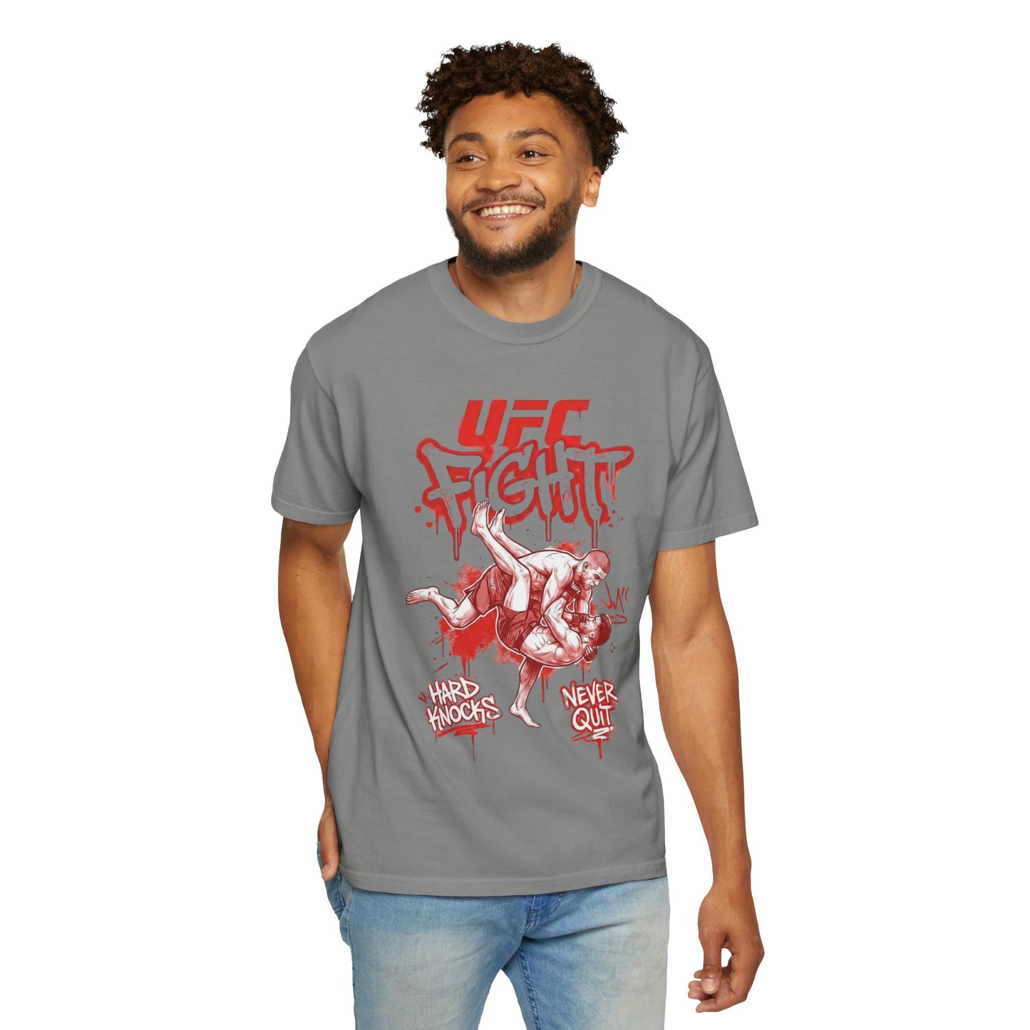 UFC Fight T-Shirt — 'Never Quit' MMA Graphic Tee