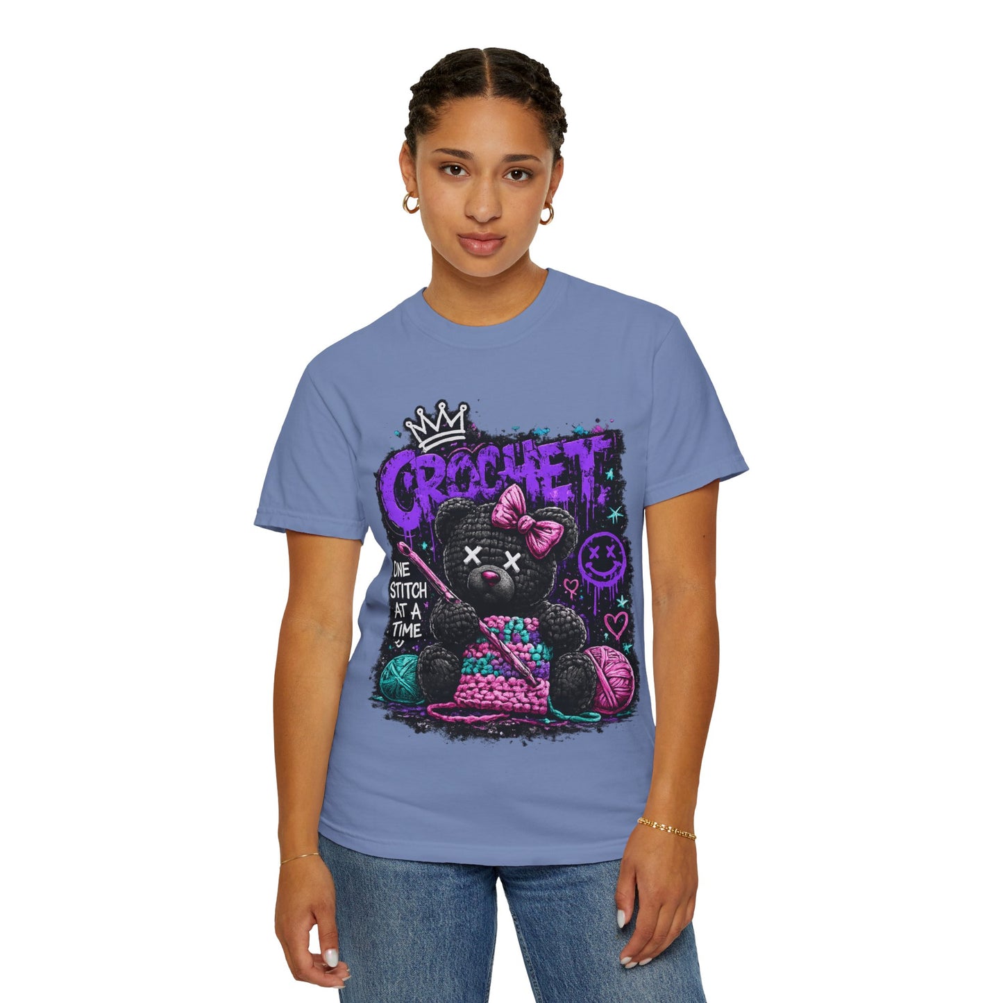 Crochet Voodoo Bear T-Shirt — "One Stitch at a Time" Crochet Graphic Tee