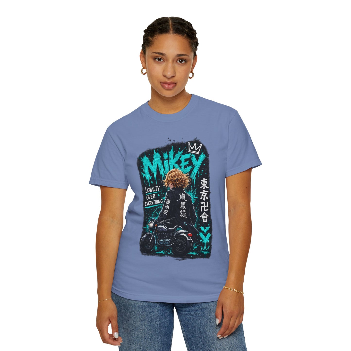Mikey Motorcycle Graphic T-Shirt — "Loyalty Over Everything" Anime Streetwear