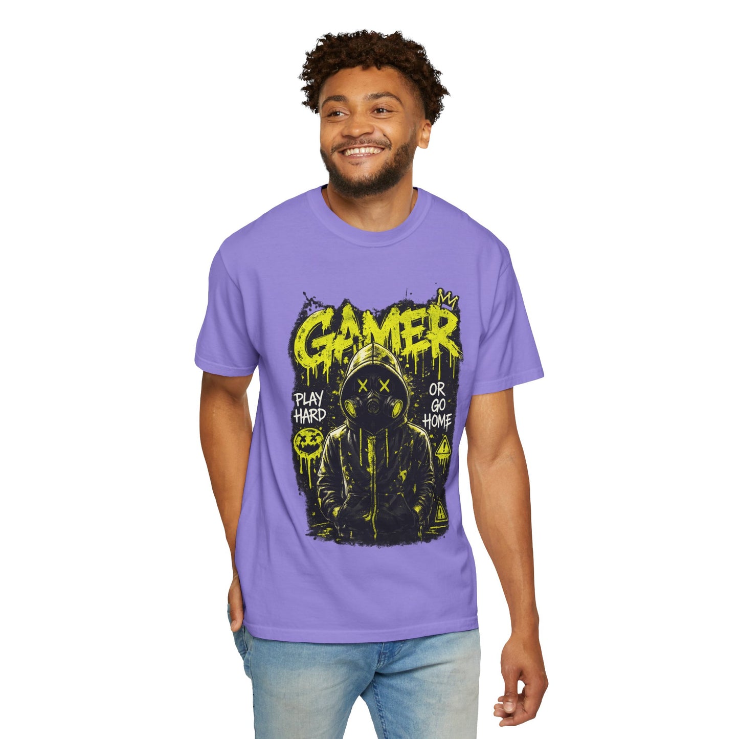 Gamer Graphic T-Shirt — "Play Hard or Go Home" Neon Streetwear