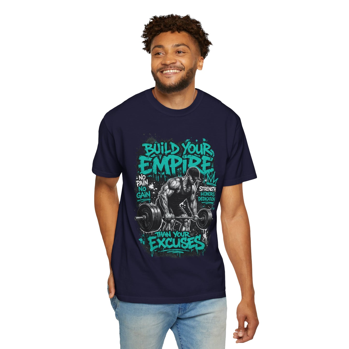 Build Your Empire Deadlift Graphic T-Shirt | Motivational Gym Workout Shirt