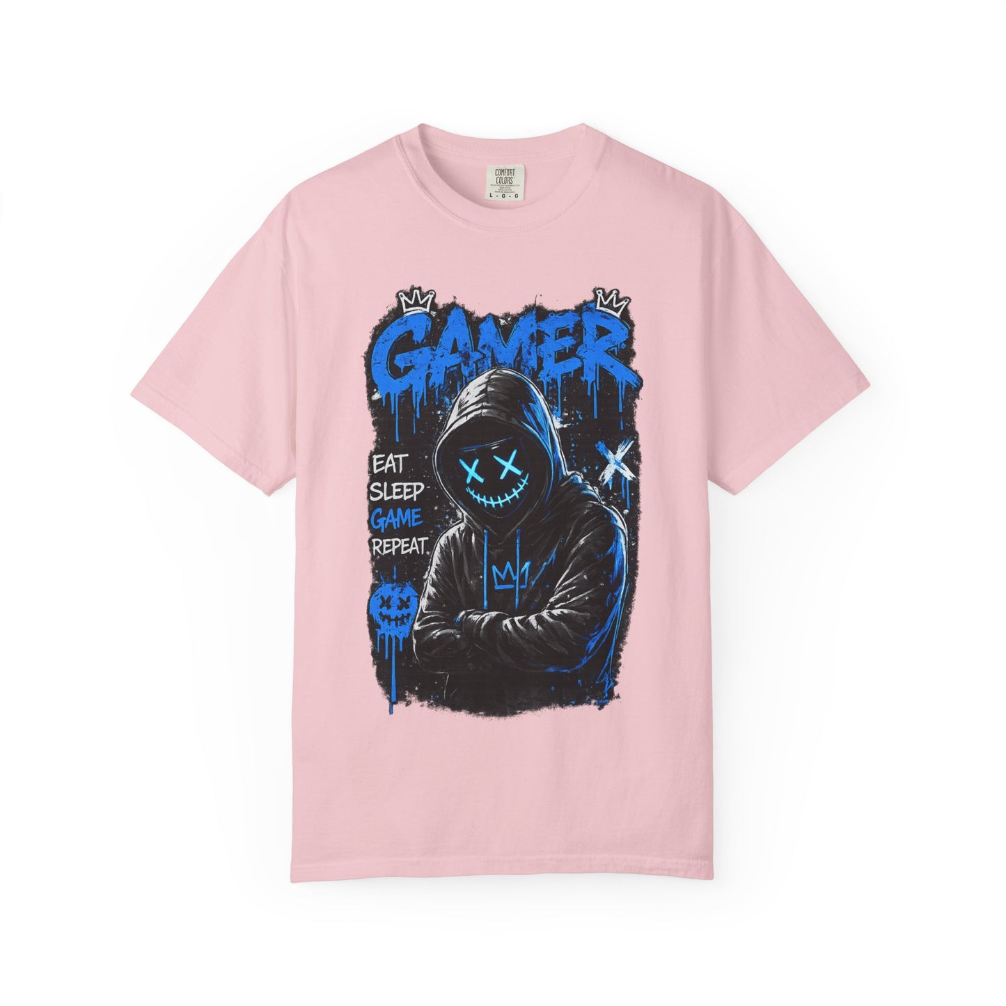 Gamer Hoodie Graphic T-Shirt — "Eat Sleep Game Repeat" Streetwear Tee