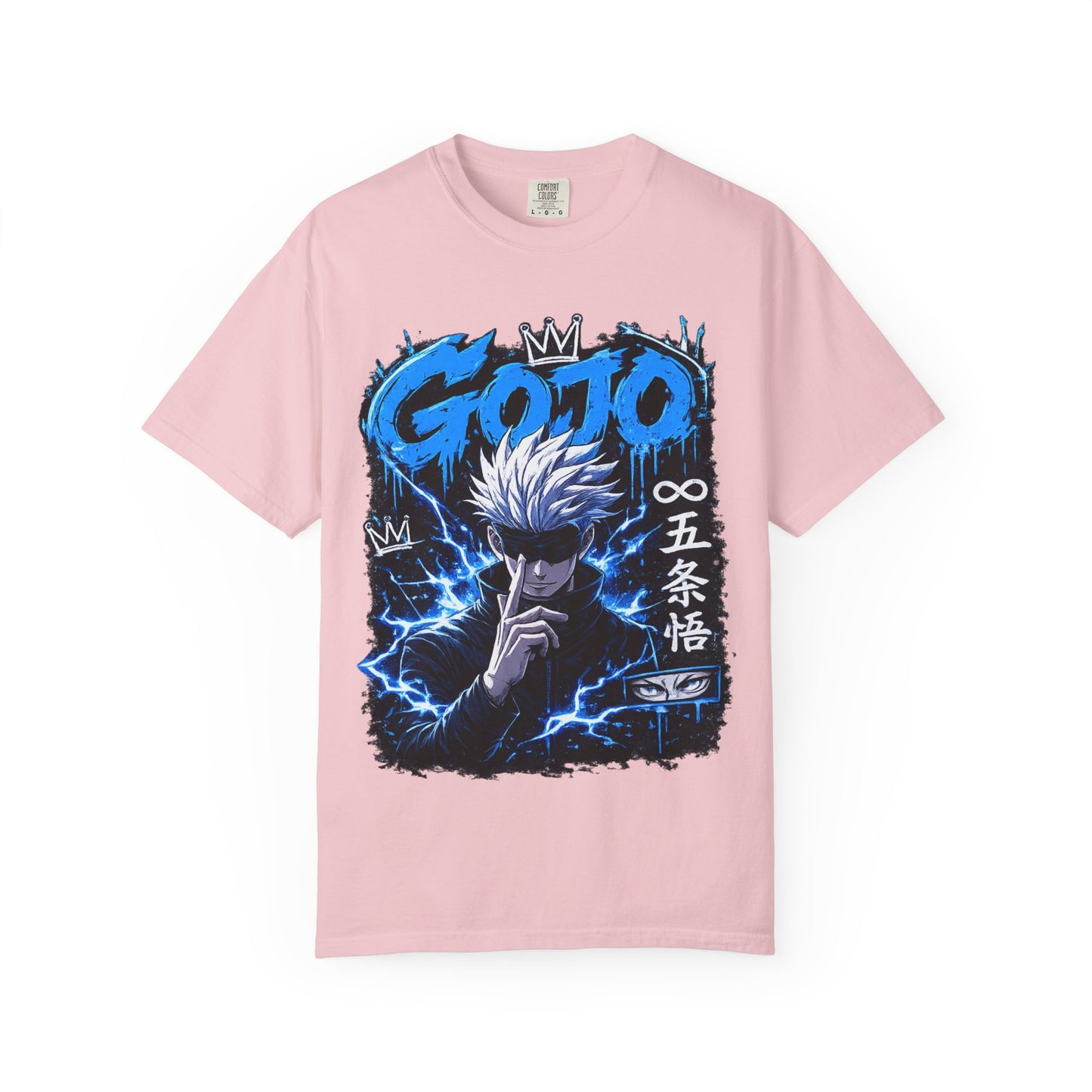 Gojo Satoru Anime T-Shirt — Blue Lightning Graphic Tee
