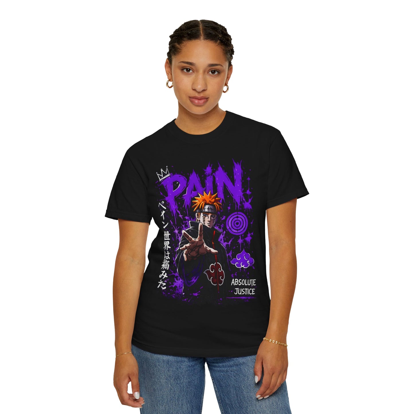 Anime Pain Graphic T-Shirt — 'Pain' & Akatsuki Design with Japanese Text