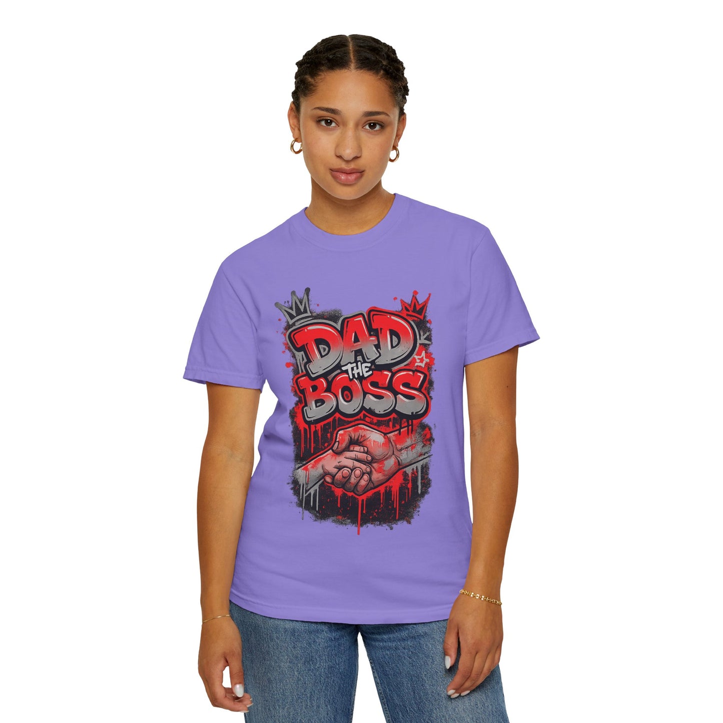 Dad The Boss shirt | Graffiti fist design, red black street art