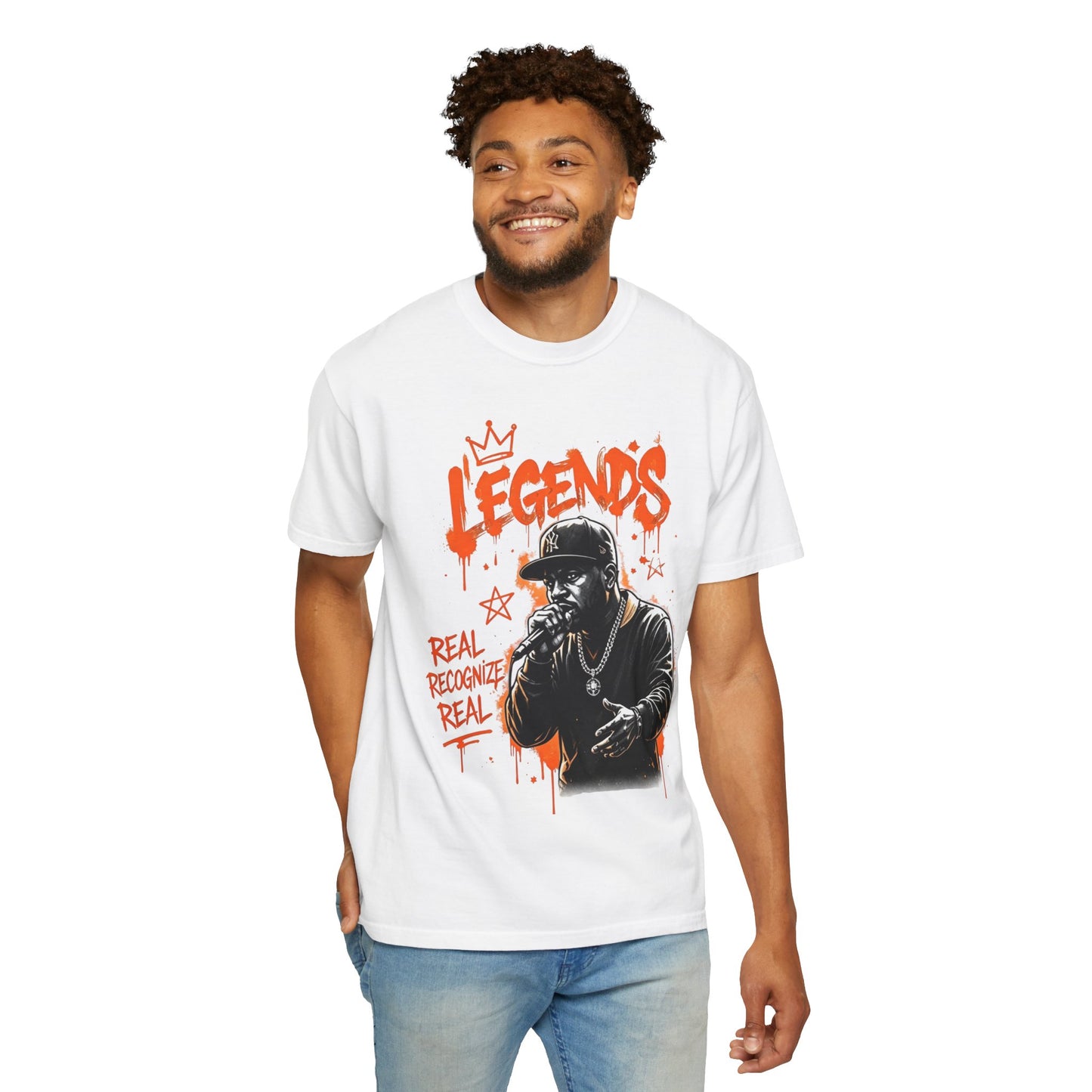 Legend’s Rapper Graphic T-Shirt — “Real Recognize Real” Streetwear Tee