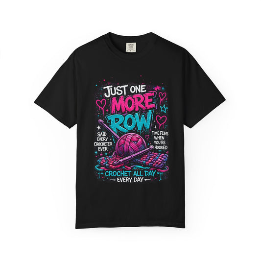 Crochet T‑Shirt — "Just One More Row" Yarn Lover Tee