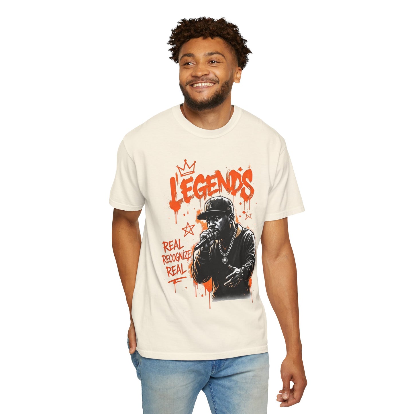 Legend’s Rapper Graphic T-Shirt — “Real Recognize Real” Streetwear Tee