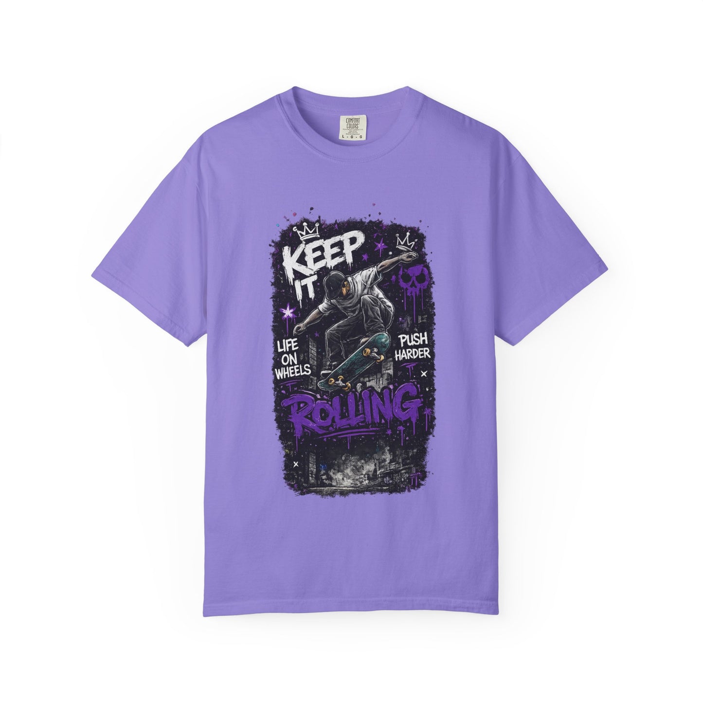 Keep It Rolling Skateboard T-Shirt — "Keep It Rolling" Graphic Tee