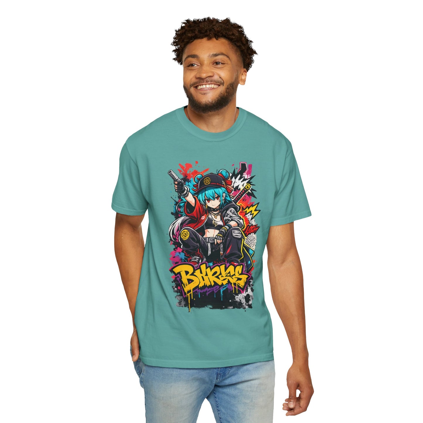 Graffiti Oni Streetwear T-Shirt — 'Bikrus' Anime Urban Graphic Tee