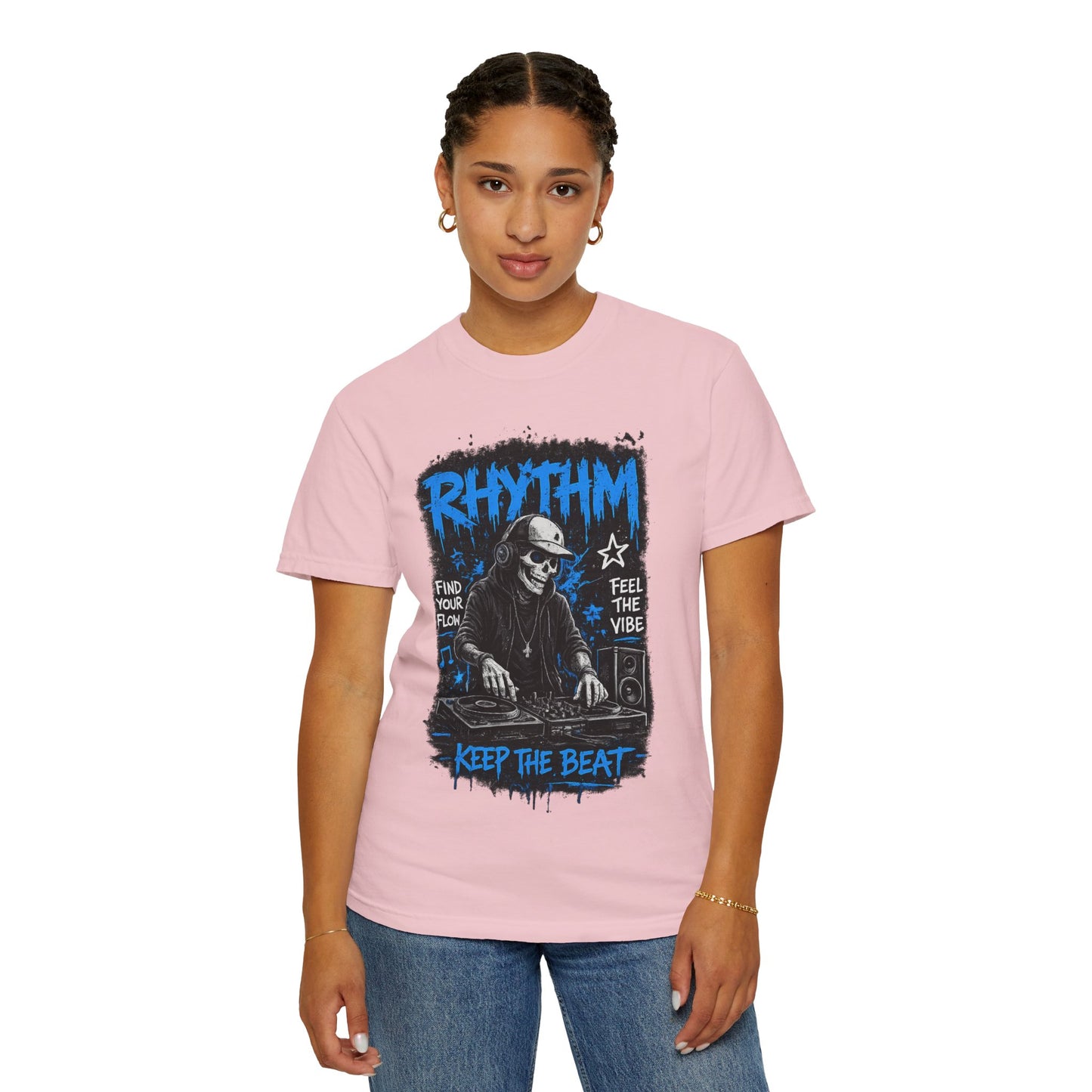 Rhythm DJ Skull Keep The Beat T-Shirt | Music Graphic Tee