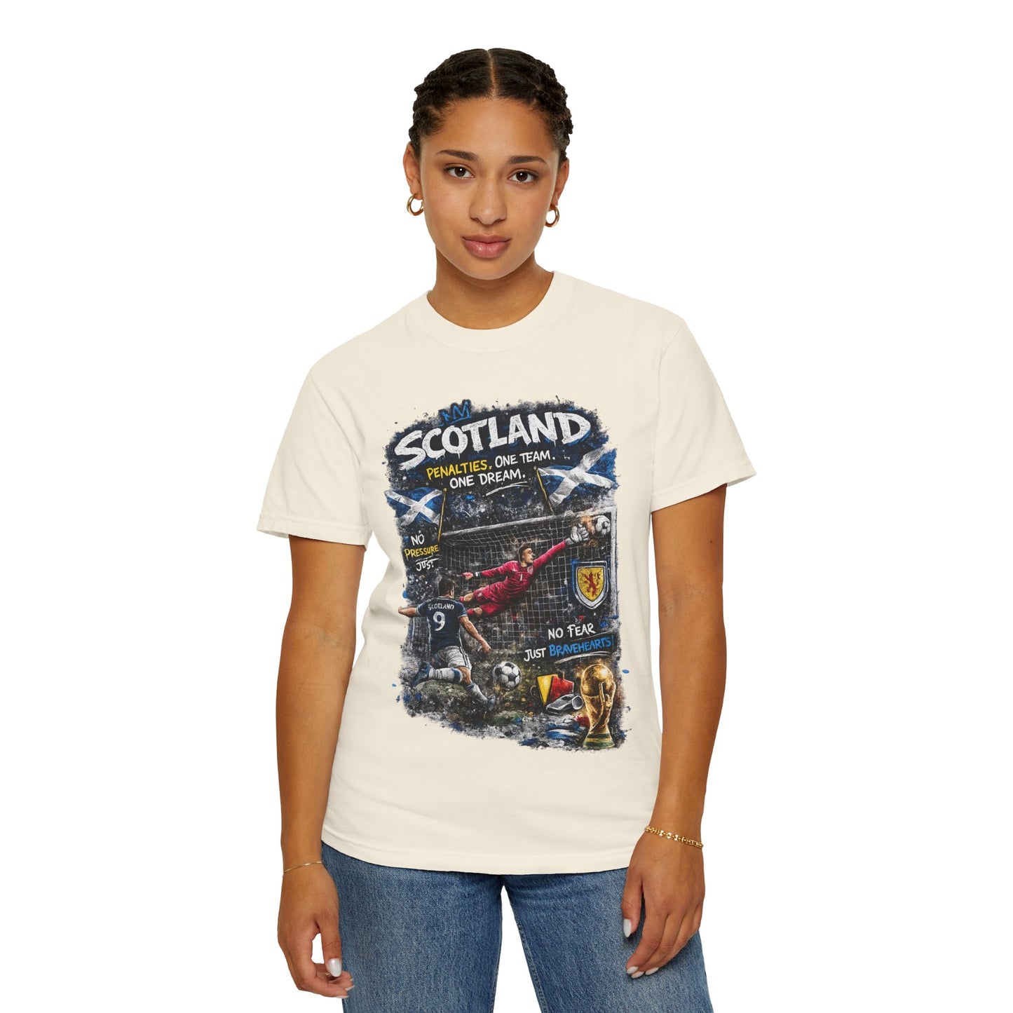 Scotland Football Montage T-shirt | Soccer Scottish Crest, Goalkeeper Dive