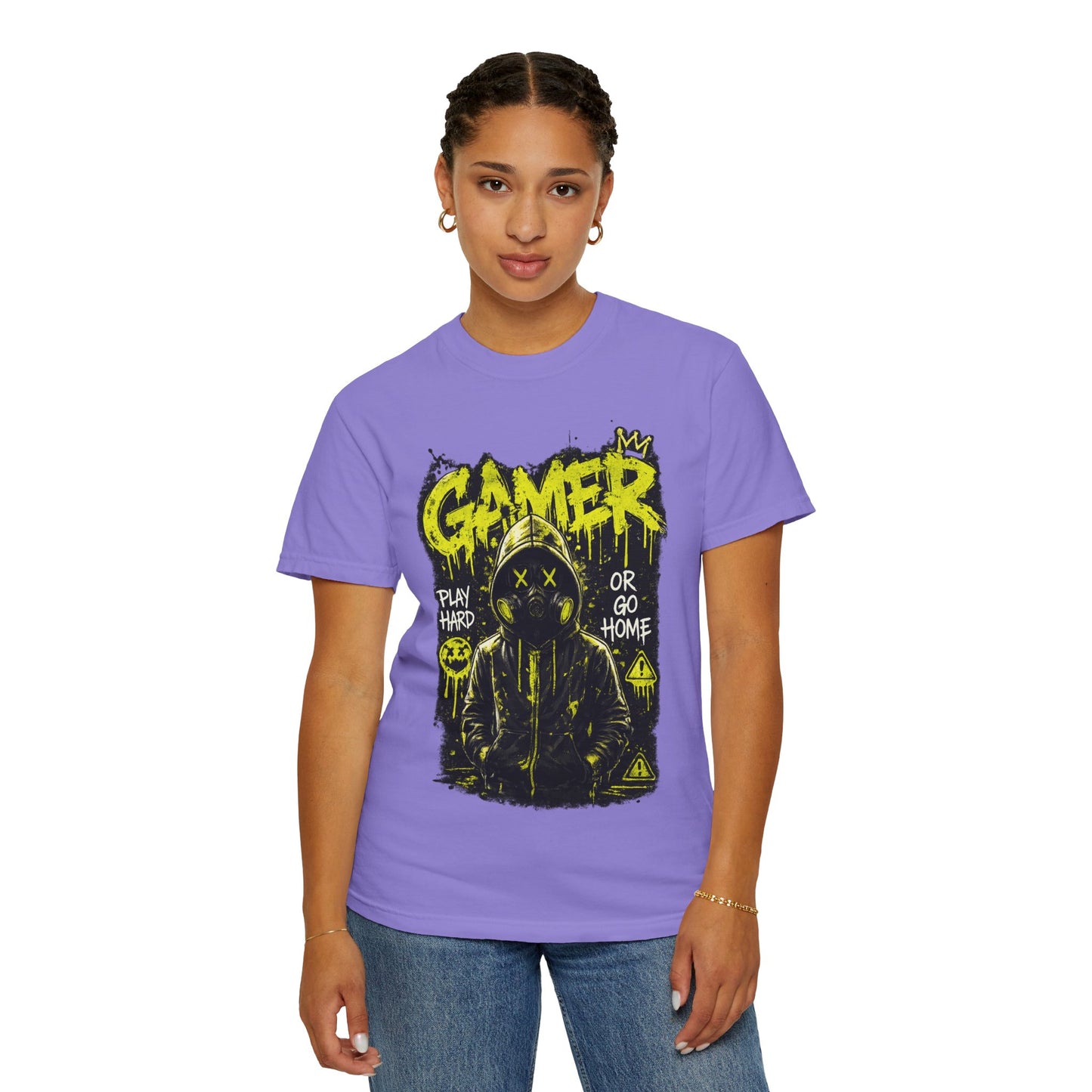 Gamer Graphic T-Shirt — "Play Hard or Go Home" Neon Streetwear