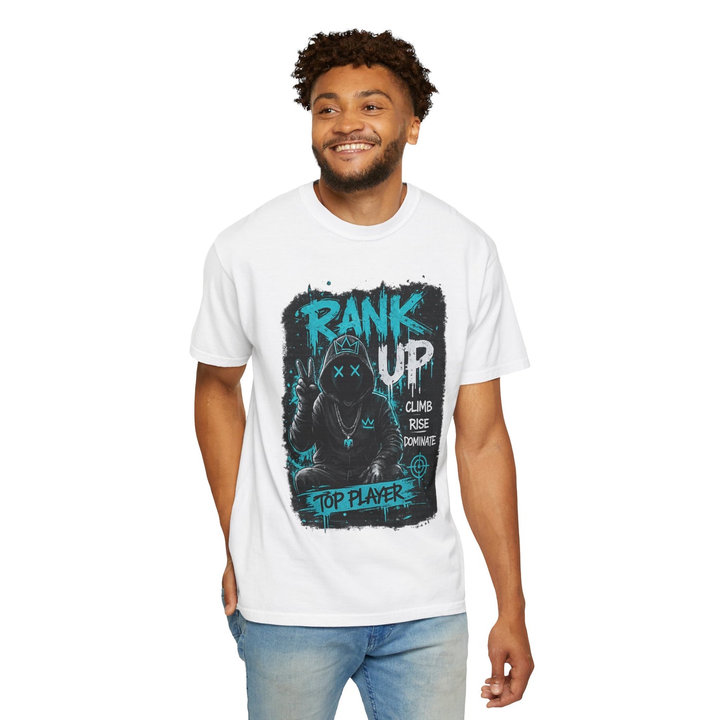 Rank Up Gaming T-Shirt — "Top Player" Gamer Graphic Tee
