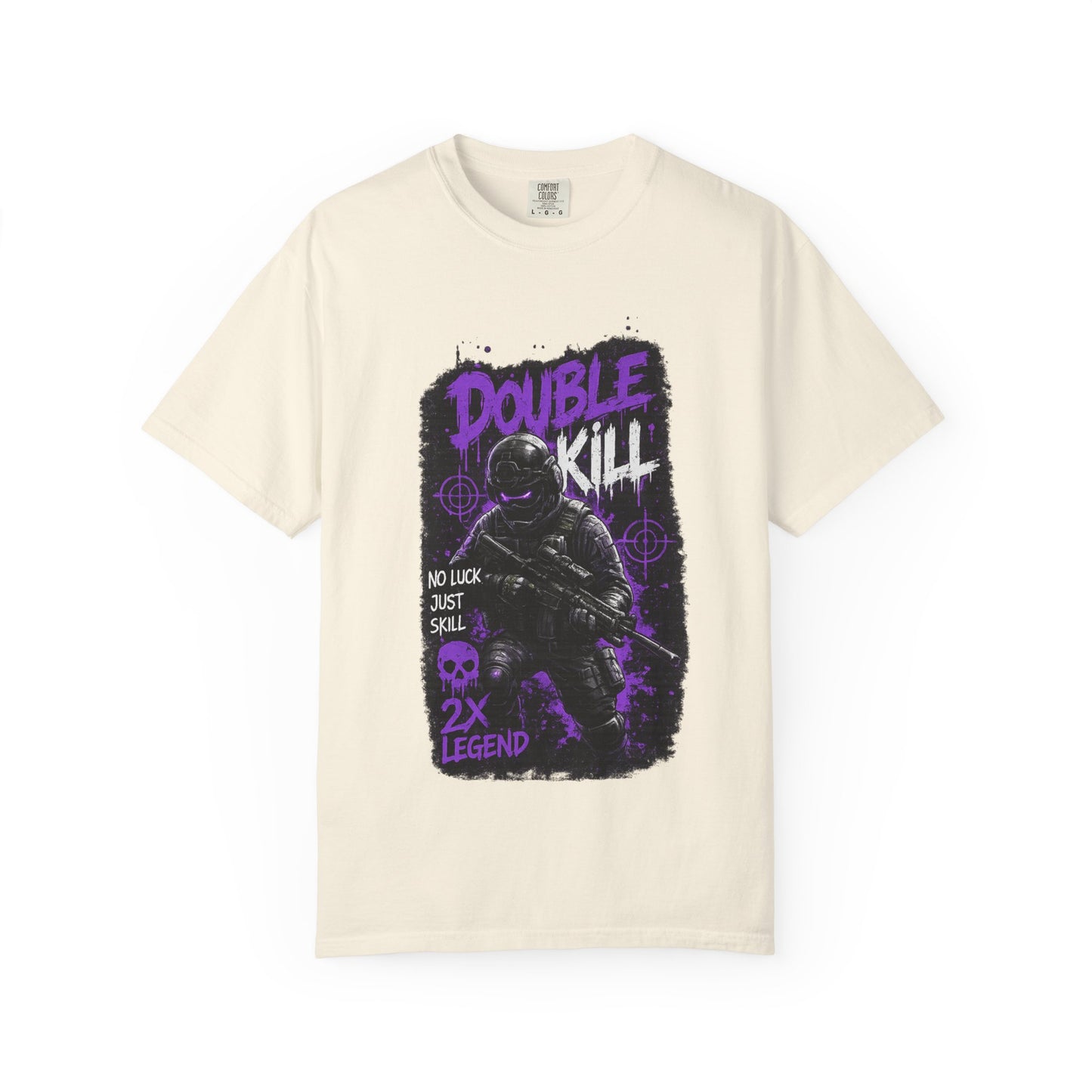 Double Kill Gamer T-Shirt — Retro Neon FPS Graphic Tee