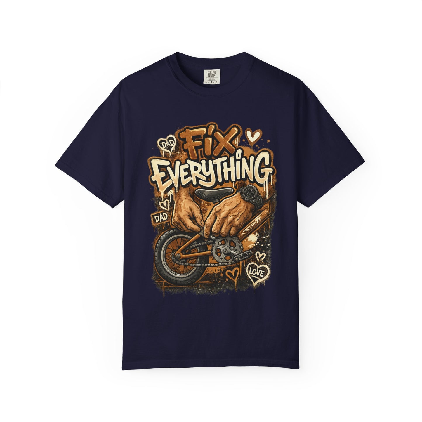 Fix Everything hands repairing bicycle T-Shirt | mechanic repair art