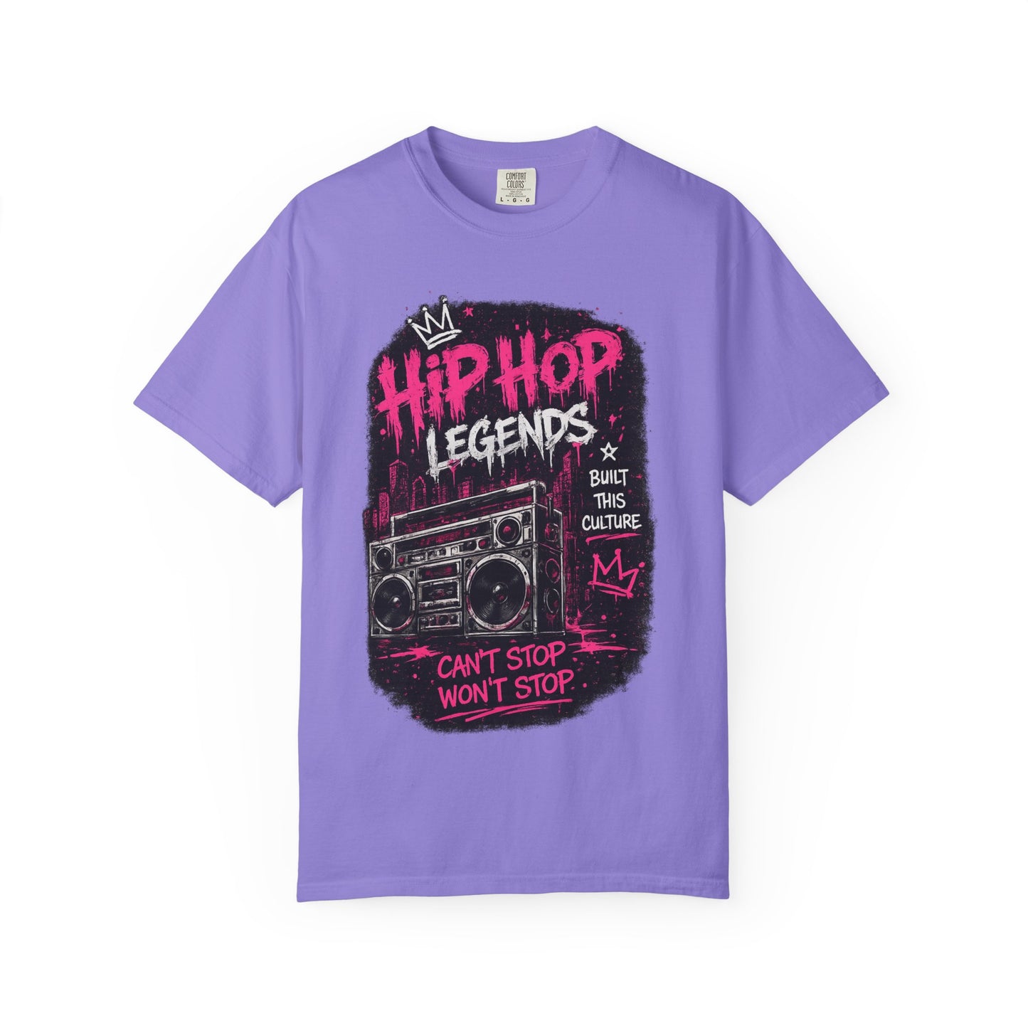 Hip Hop Legends Music T-Shirt — Can't Stop Won't Stop Retro Boombox Tee