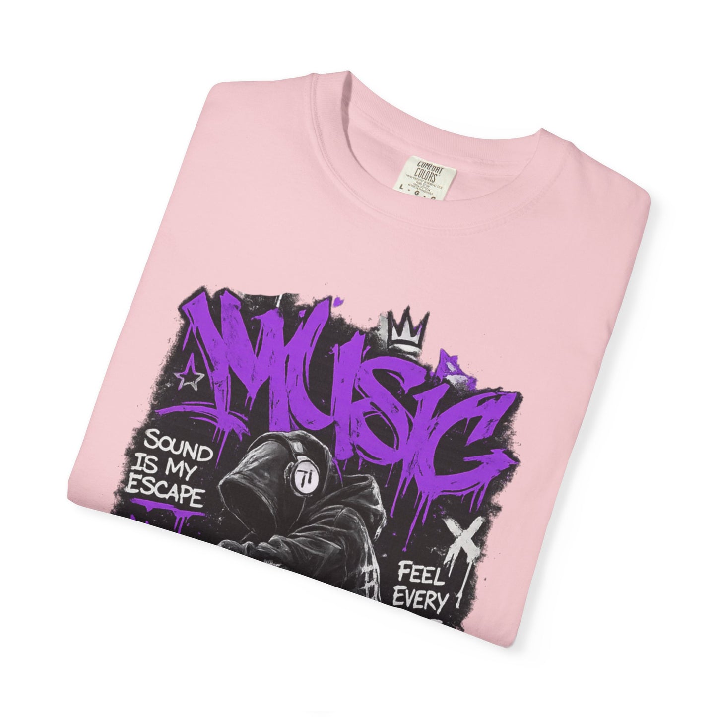 Music Graffiti Streetwear T-Shirt | Hip Hop Boombox Illustration