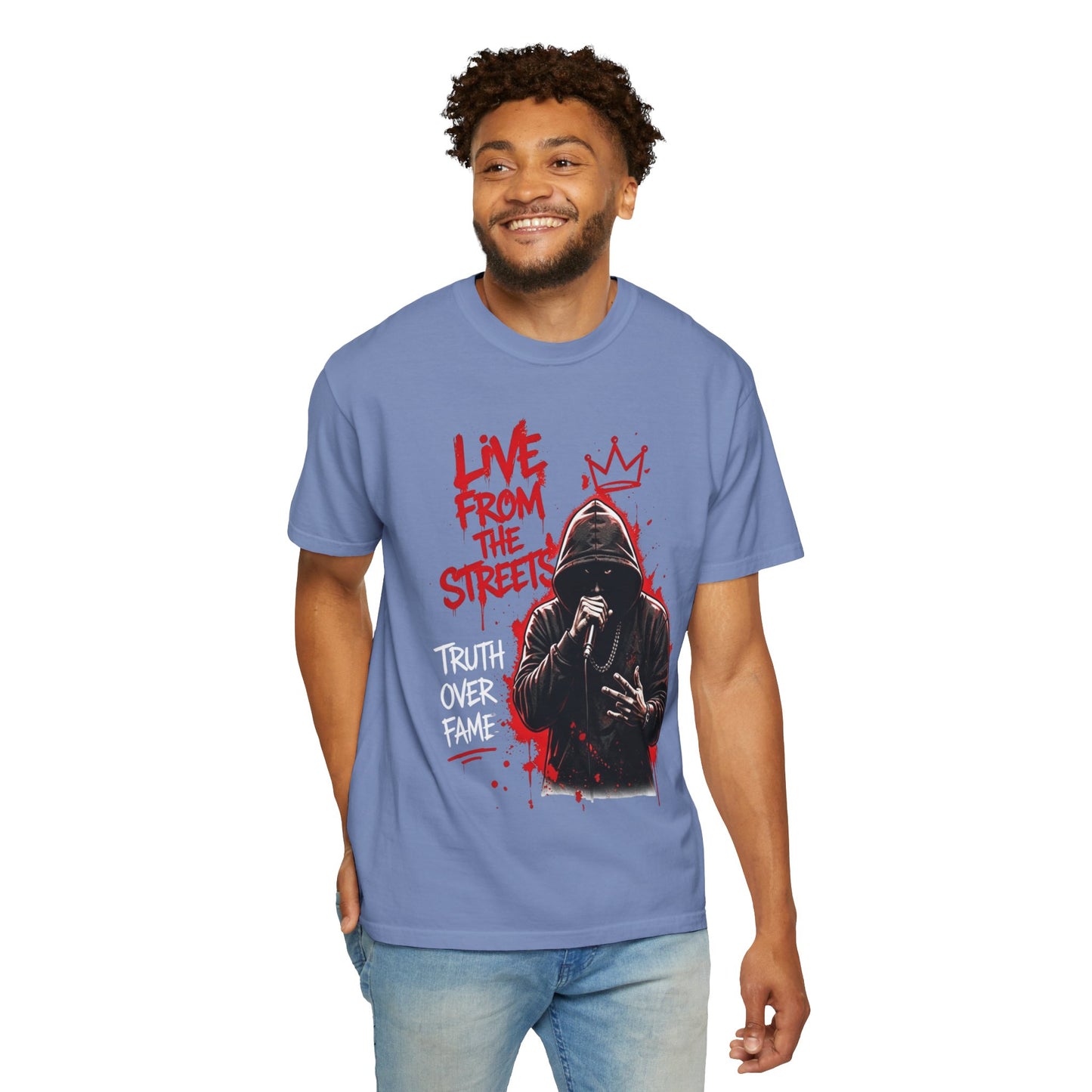 Live From The Streets Graphic T-Shirt — Hoodie Shadow Rapper Design