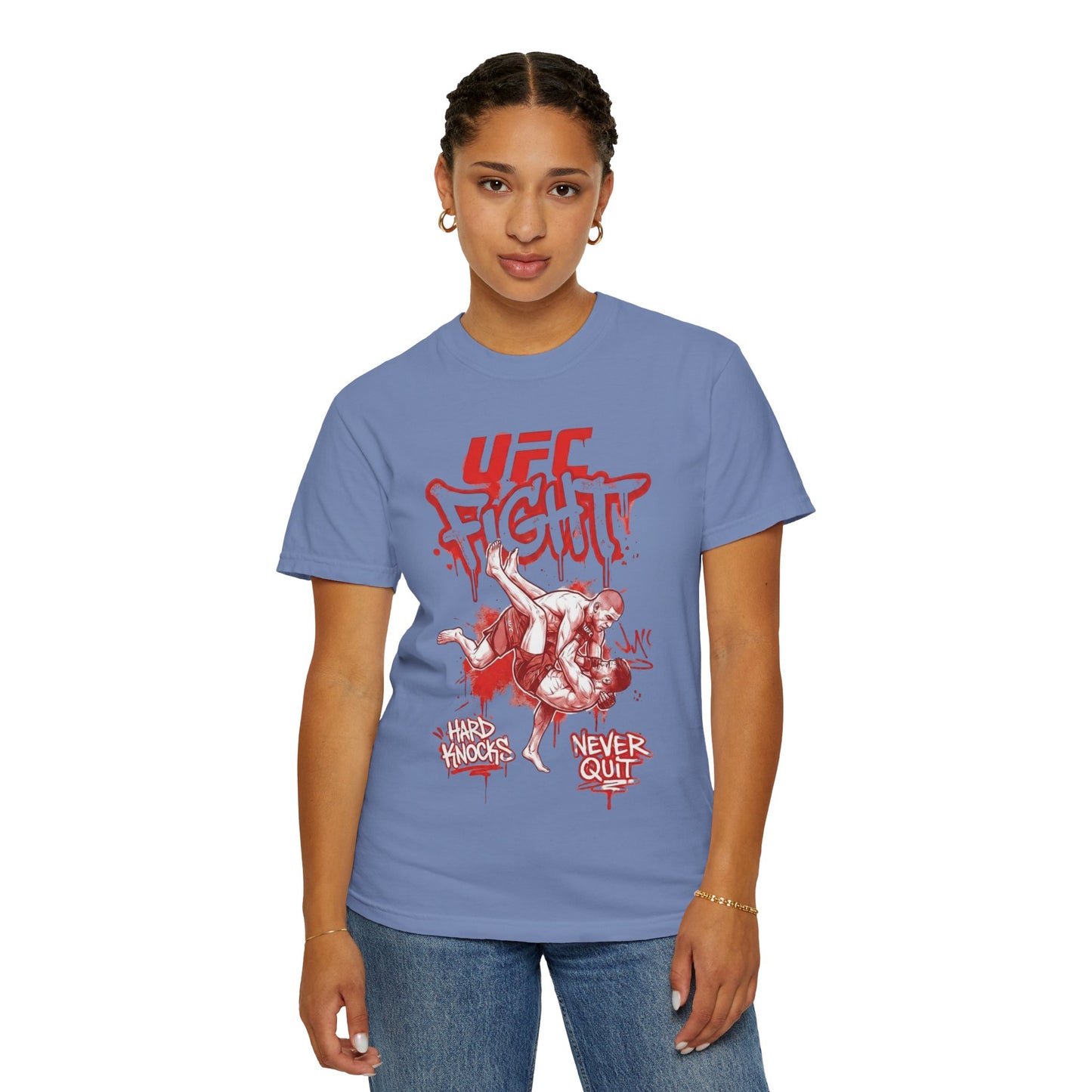 UFC Fight T-Shirt — 'Never Quit' MMA Graphic Tee