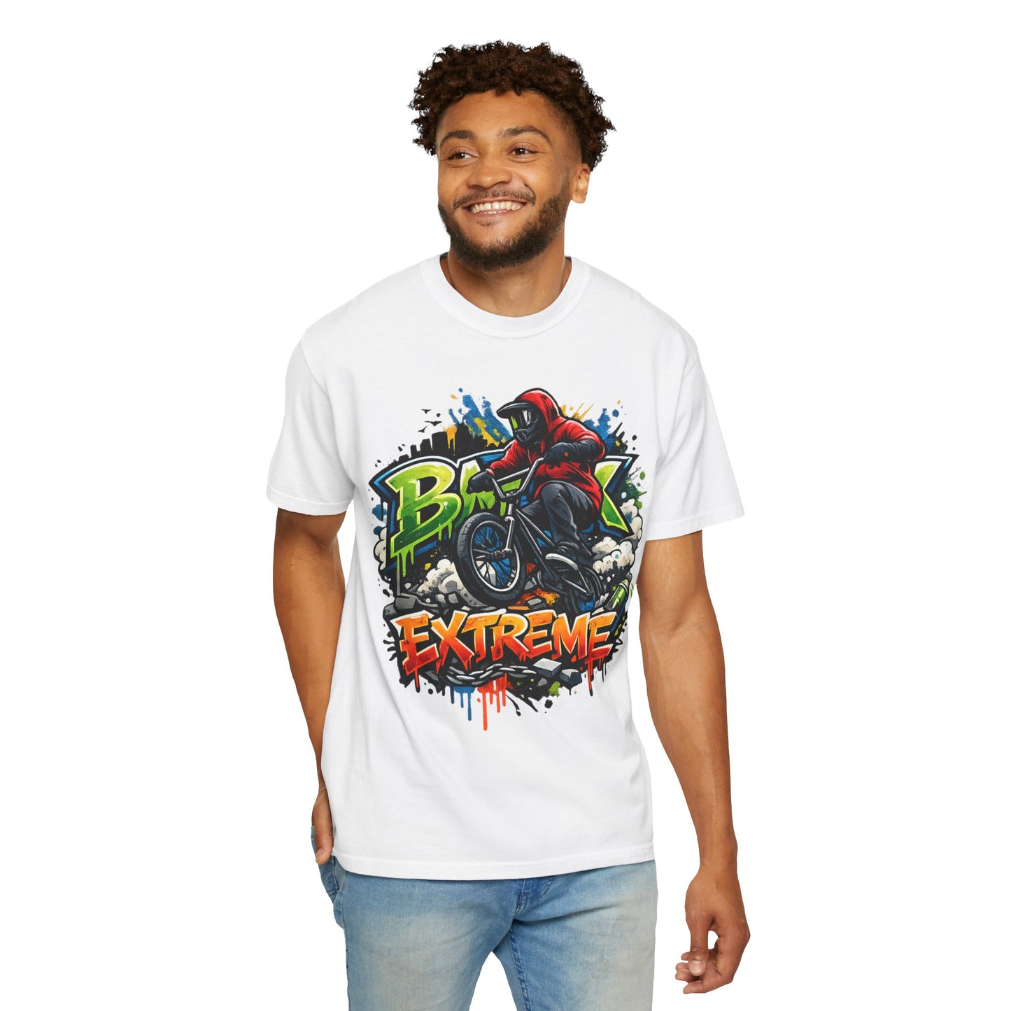 Extreme BMX Rider T-Shirt — Graffiti Stunt Bike Tee