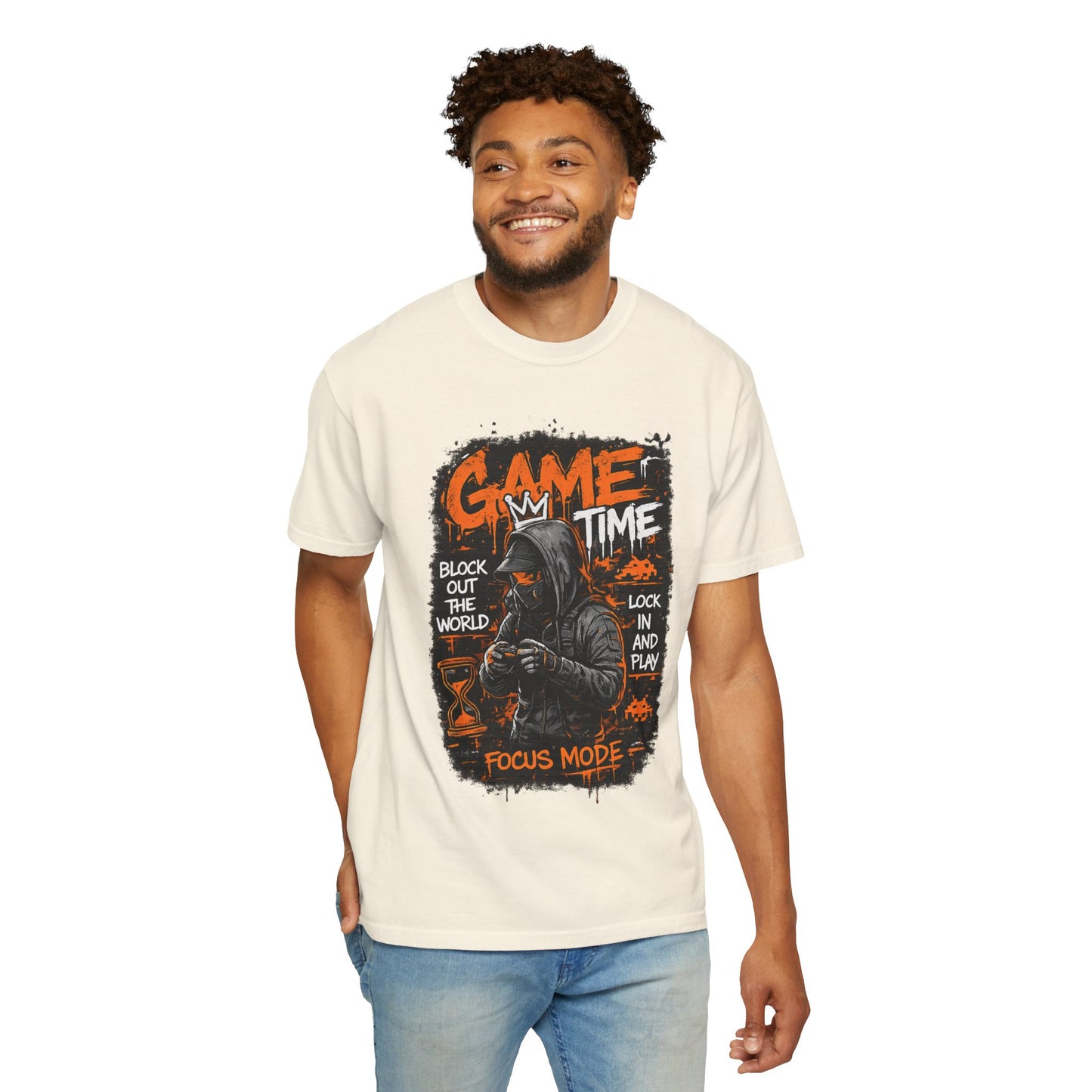 Game Time Hooded Grim Reaper illustration T-Shirt | Focus Mode, Gaming