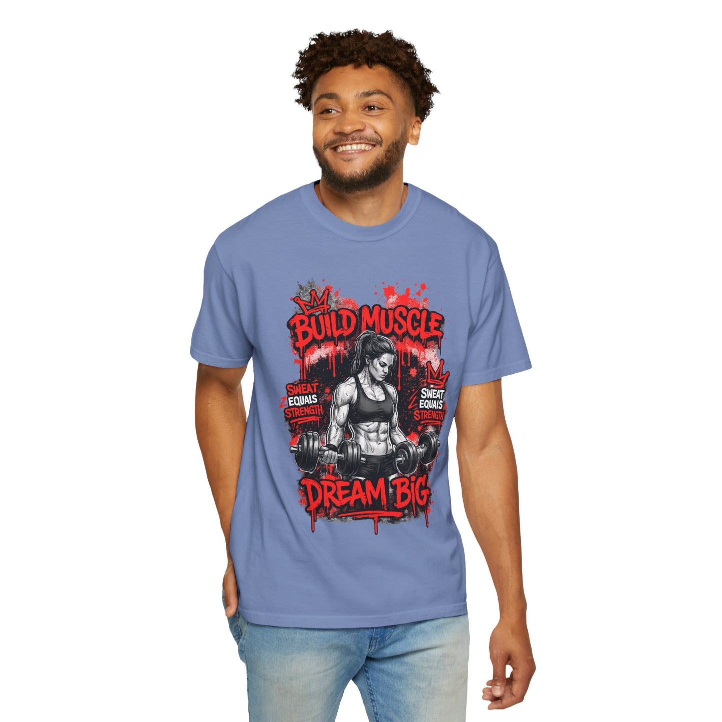 Build Muscle Dream Big T-Shirt — Fitness Motivation Gym Tee