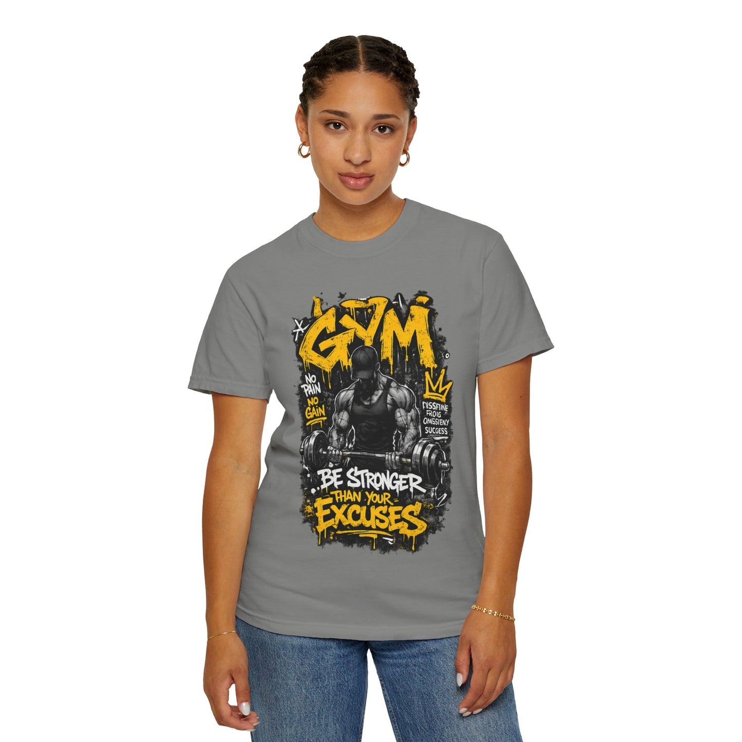 Gym Weightlifting Illustration T-shirt | Be Stronger Than Your Excuses