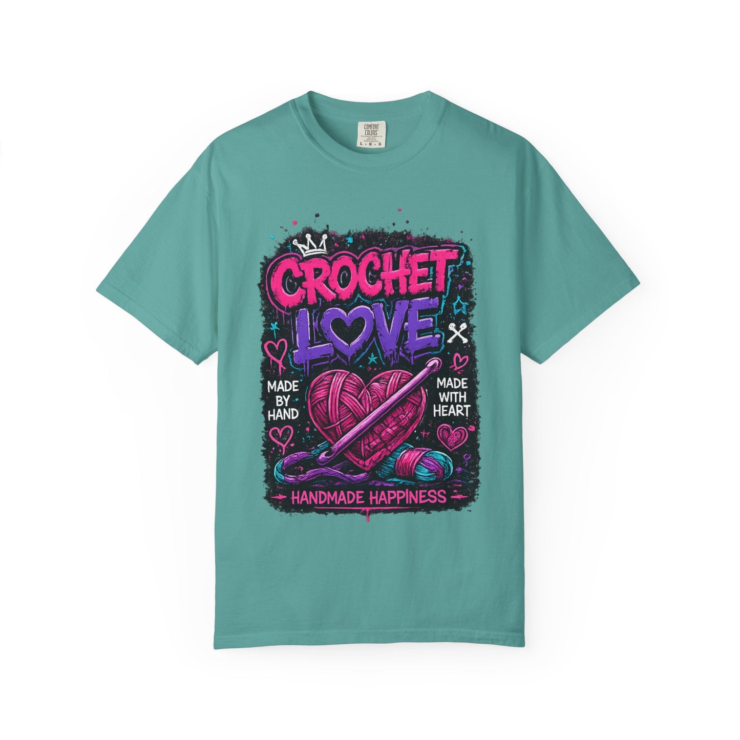 Crochet Love T-Shirt — Handmade Happiness Graphic