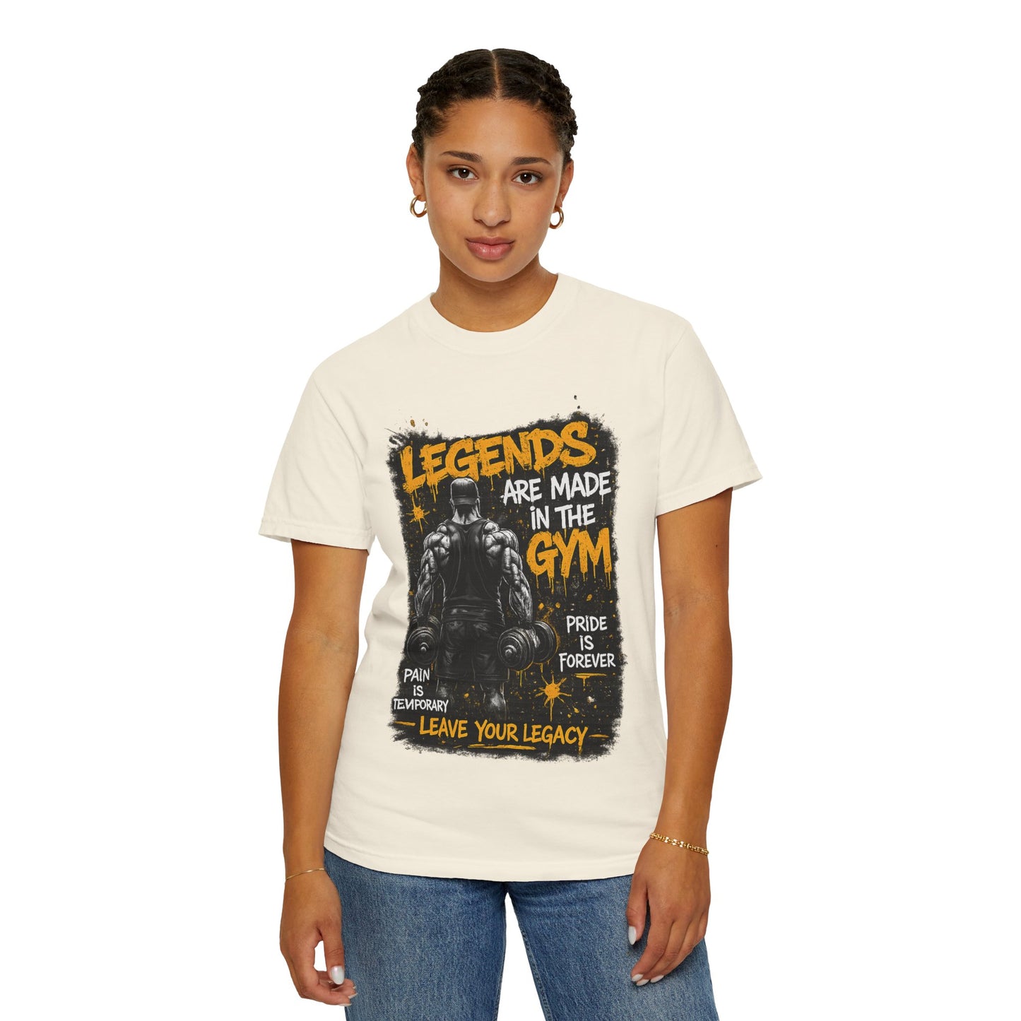 Legends Are Made in the Gym T-Shirt — Motivational Weightlifting Tee