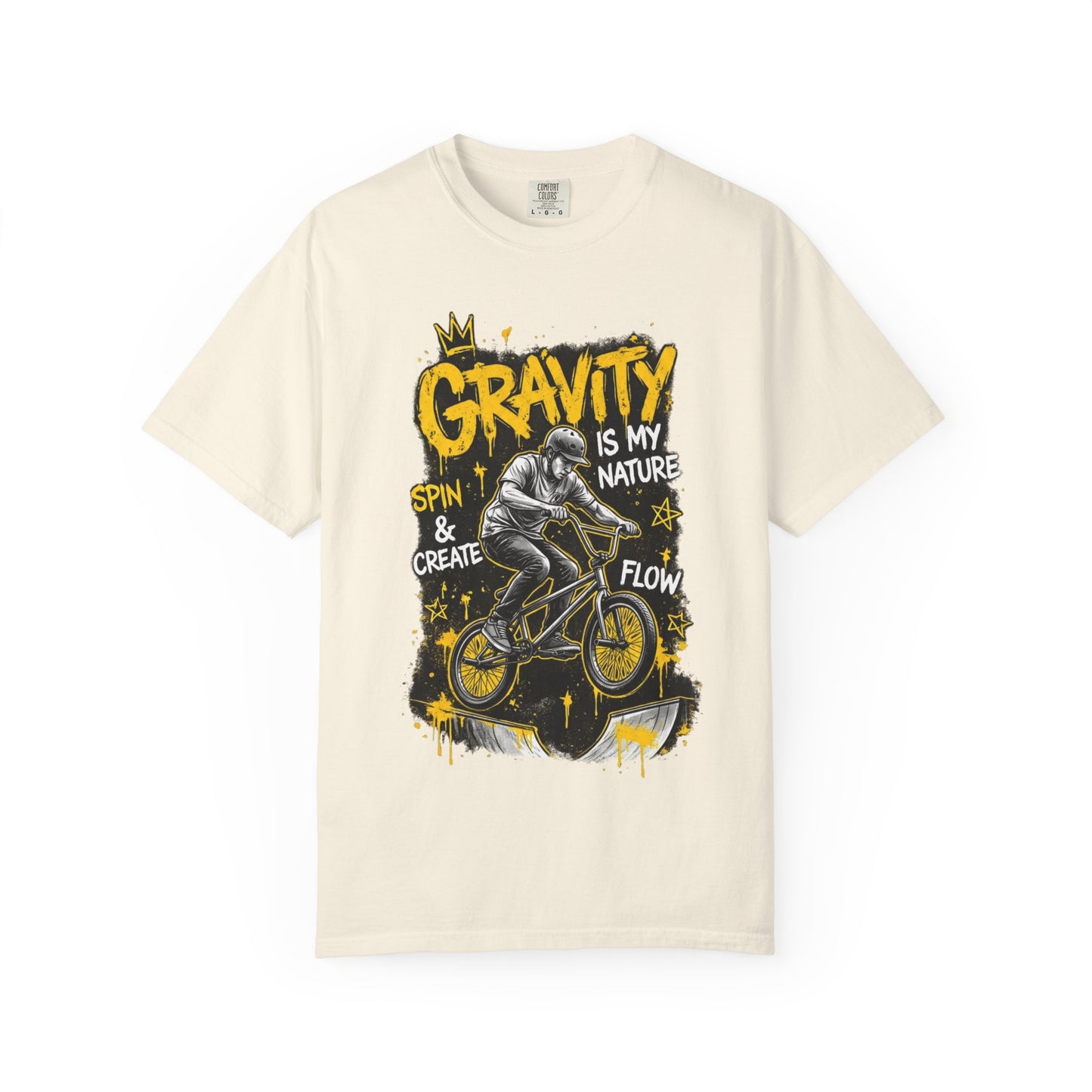 Gravity Is My Nature BMX T-Shirt — Spin, Create & Flow Graphic Tee