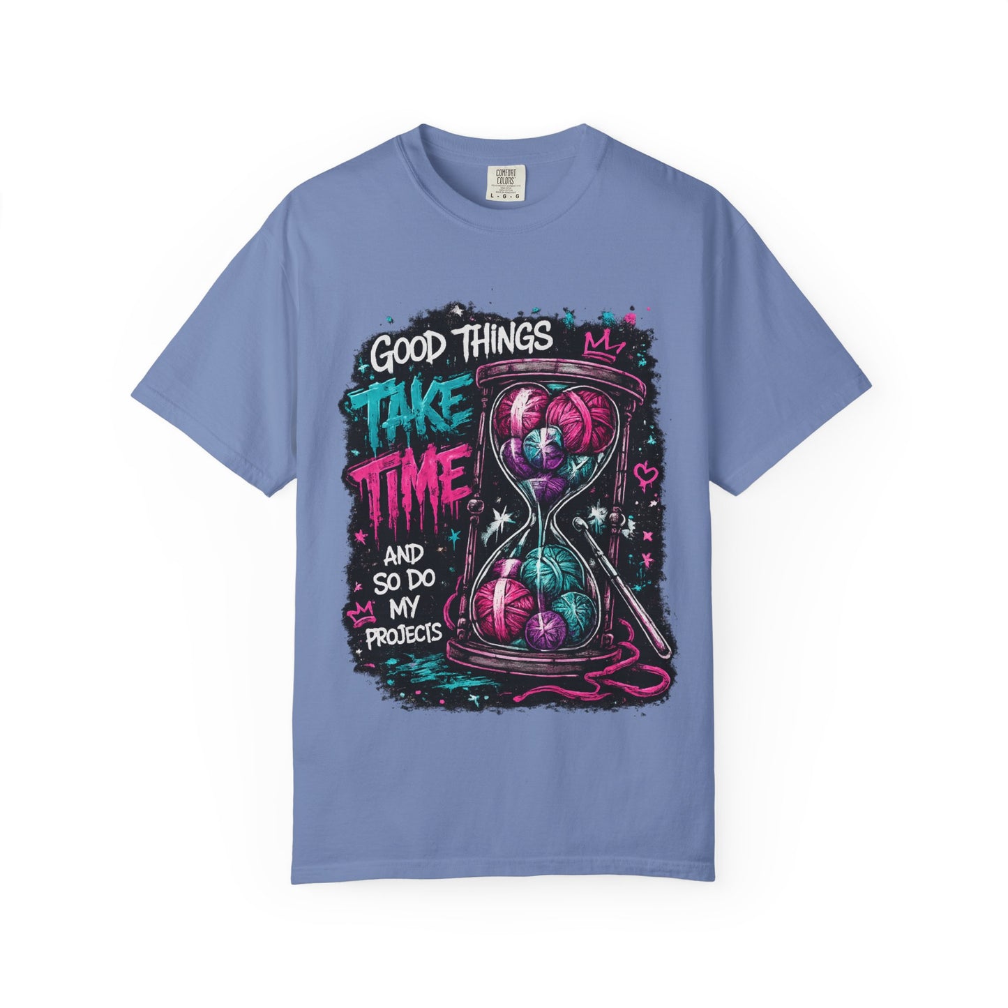 Motivational Hourglass T-Shirt — "Good Things Take Time" Graphic Tee