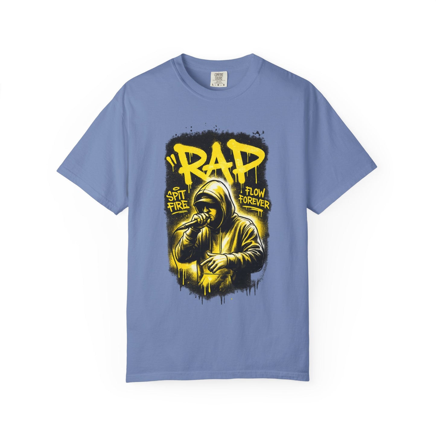 Rap Microphone Graphic T-Shirt — Spit Fire Flow Forever Hip Hop Tee